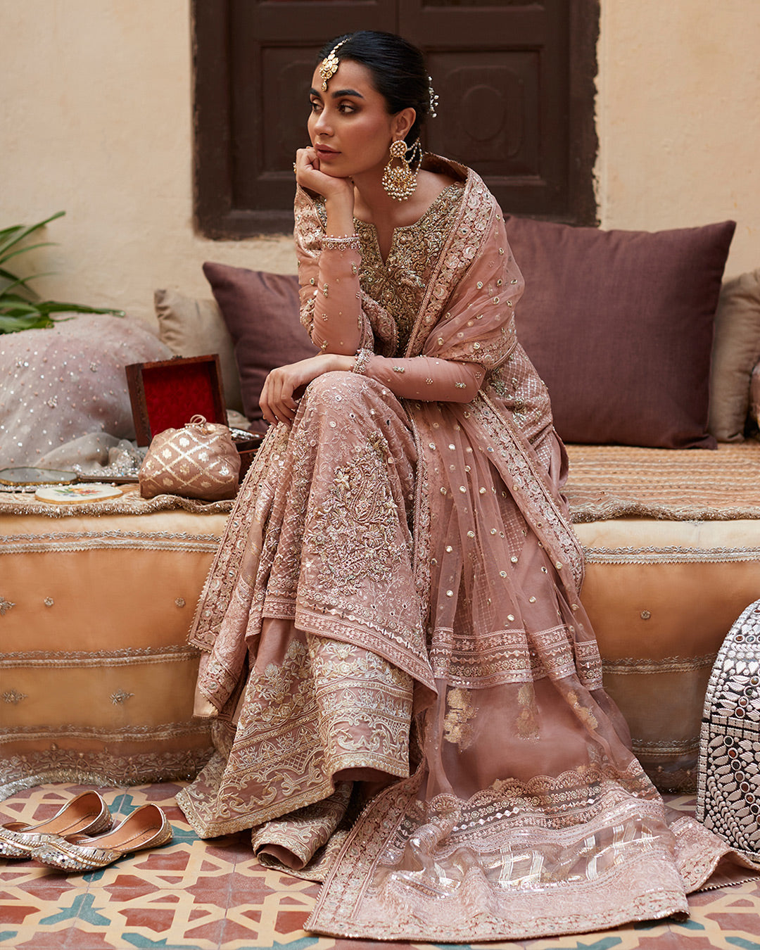 Faiza Saqlain Zeena style — Mairaz Salmon Sharara Set reference, view 14 of 14