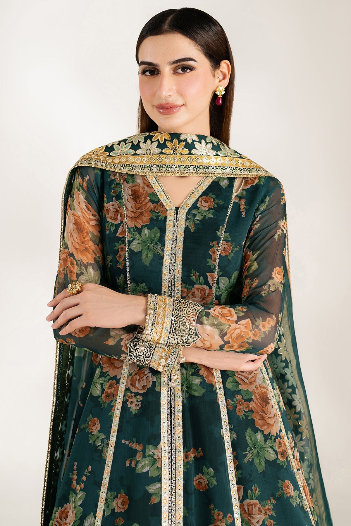 Farasha Teal Passion Style — Mairaz Teal Three-Piece Suit