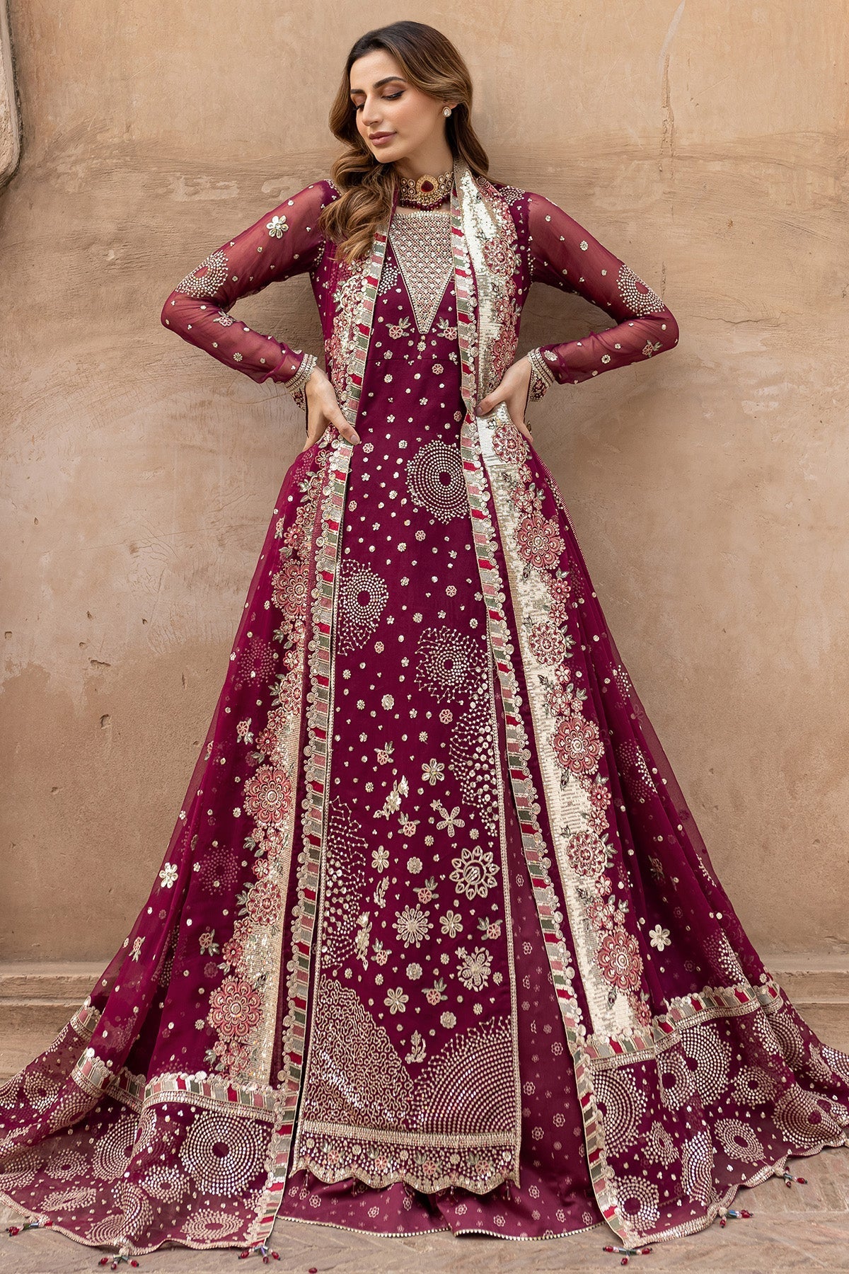 Farasha Scarlet Charm Style — Mairaz Three-Piece Suit