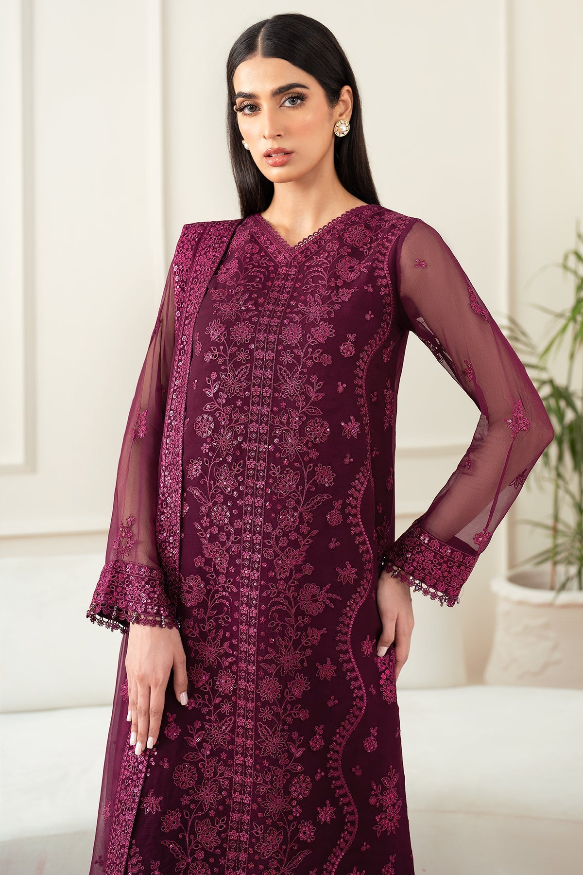 Farasha Regal Violet Style — Mairaz Three-Piece Suit