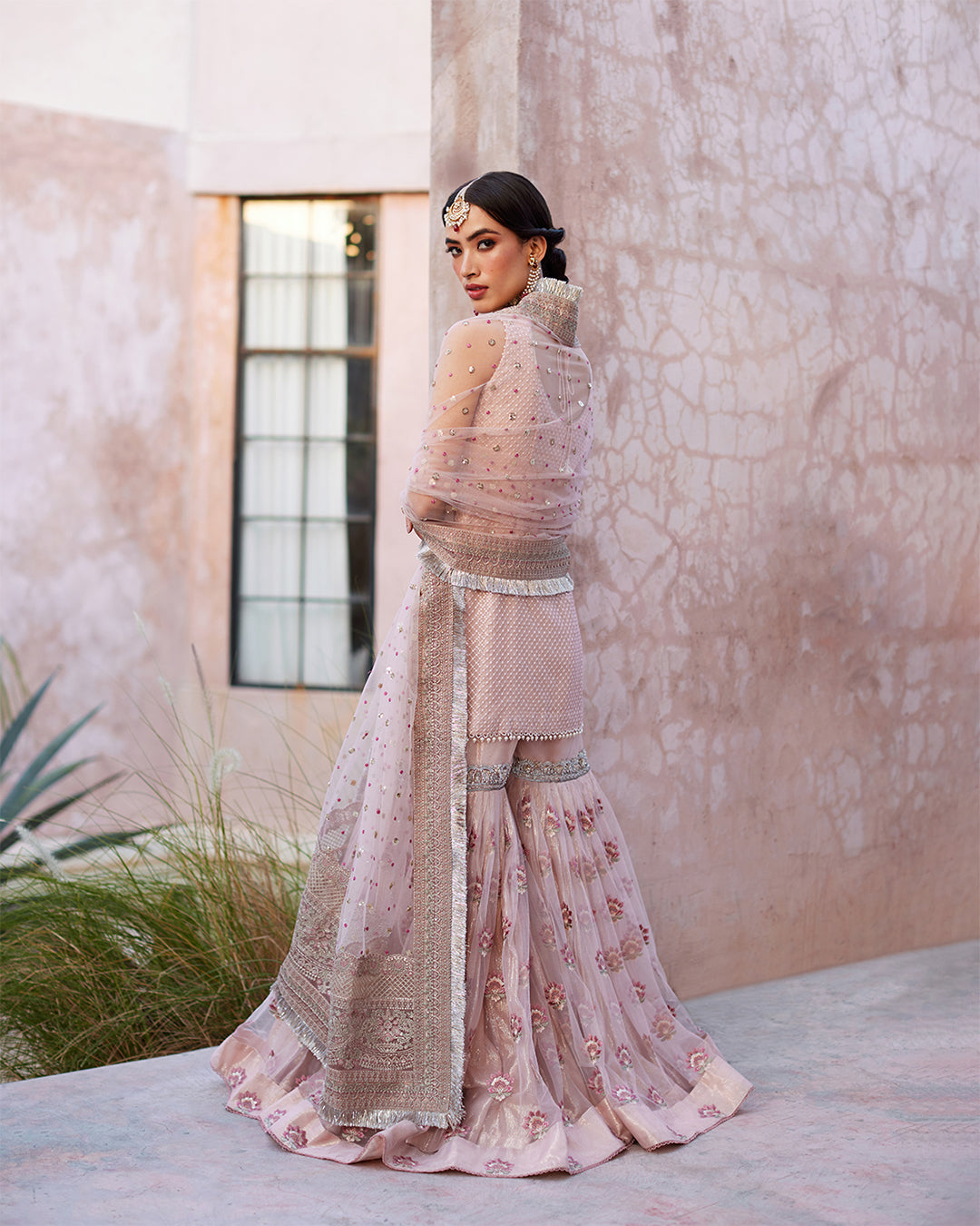 Faiza Saqlain Eilees Style — Mairaz Powder Pink Gharara