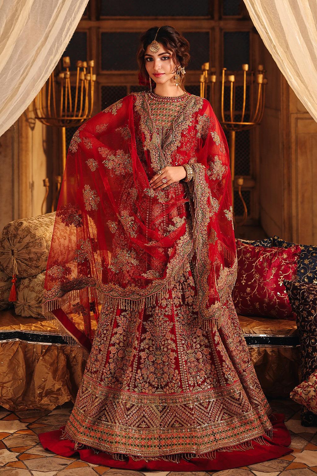 Saad Shaikh Shehnoor Style — Mairaz Red Lehenga