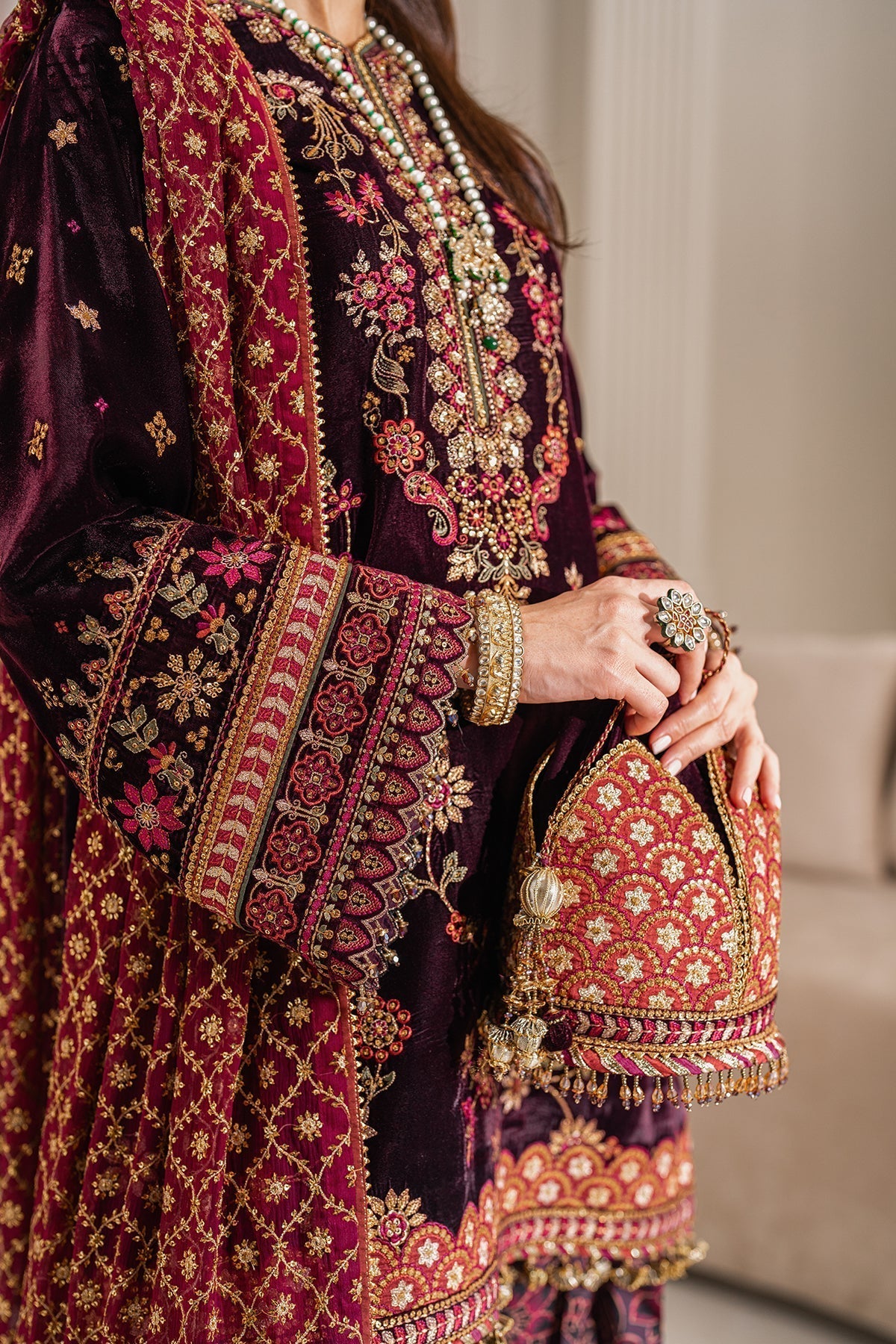 Embroidered Velvet UF-752 Style — Mairaz reproduction, product view 8 of 20