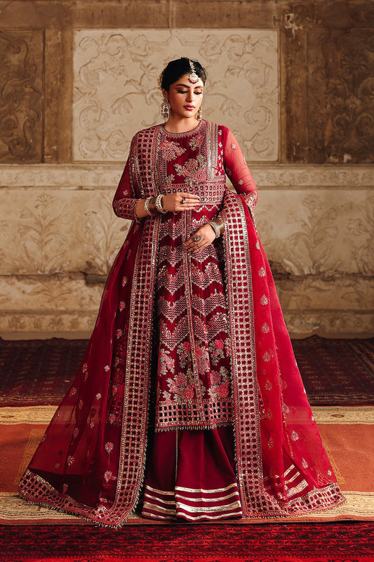 Saad Shaikh Dure Style — Mairaz Maroon Lehenga