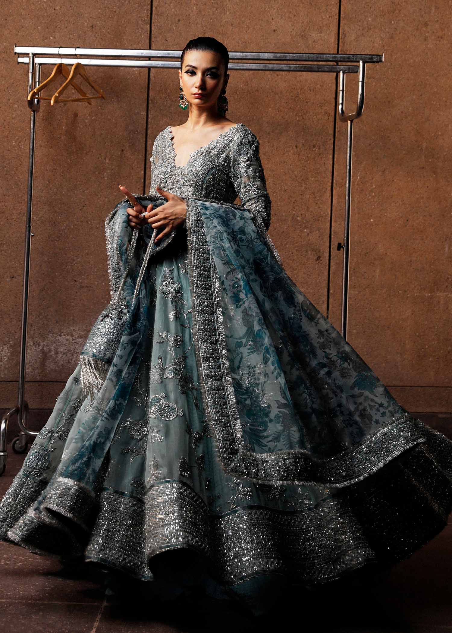 Hussain Rehar Astra style — Mairaz ice blue sharara reference, view 2 of 6