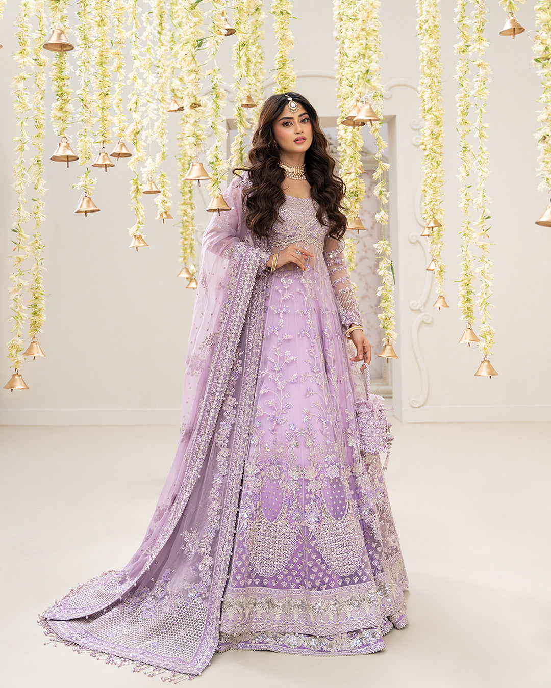 Faiza Saqlain Pinar style — Mairaz lilac lehenga reference, view 1 of 7