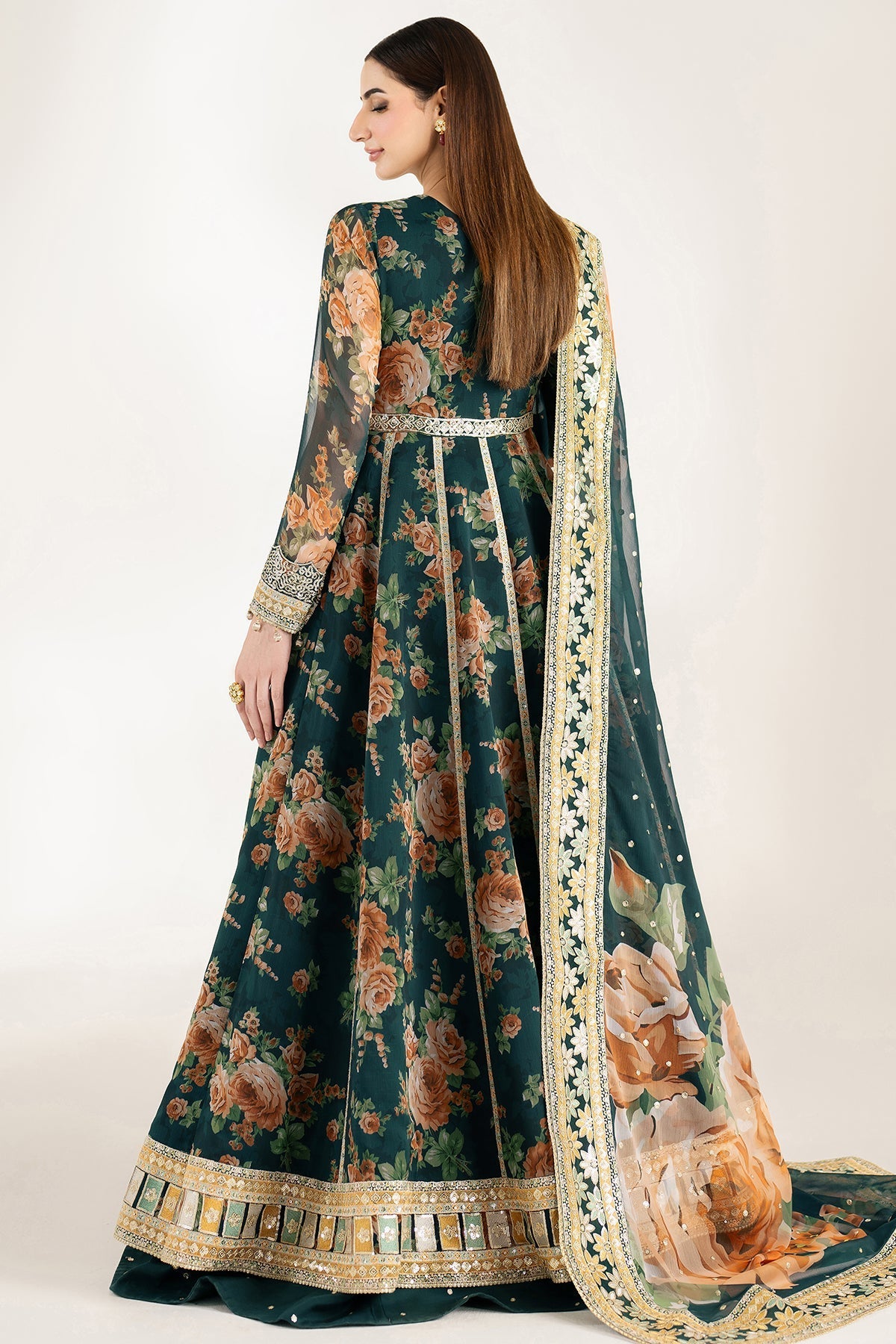 Farasha Teal Passion Style — Mairaz Teal Three-Piece Suit