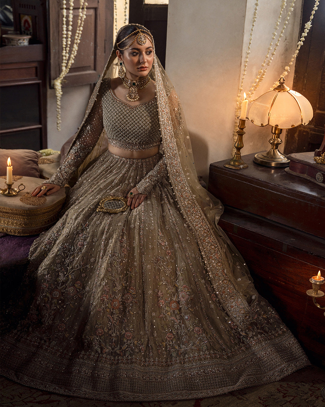 Faiza Saqlain Mah style — Mairaz Beige Lehenga reference, view 5 of 5