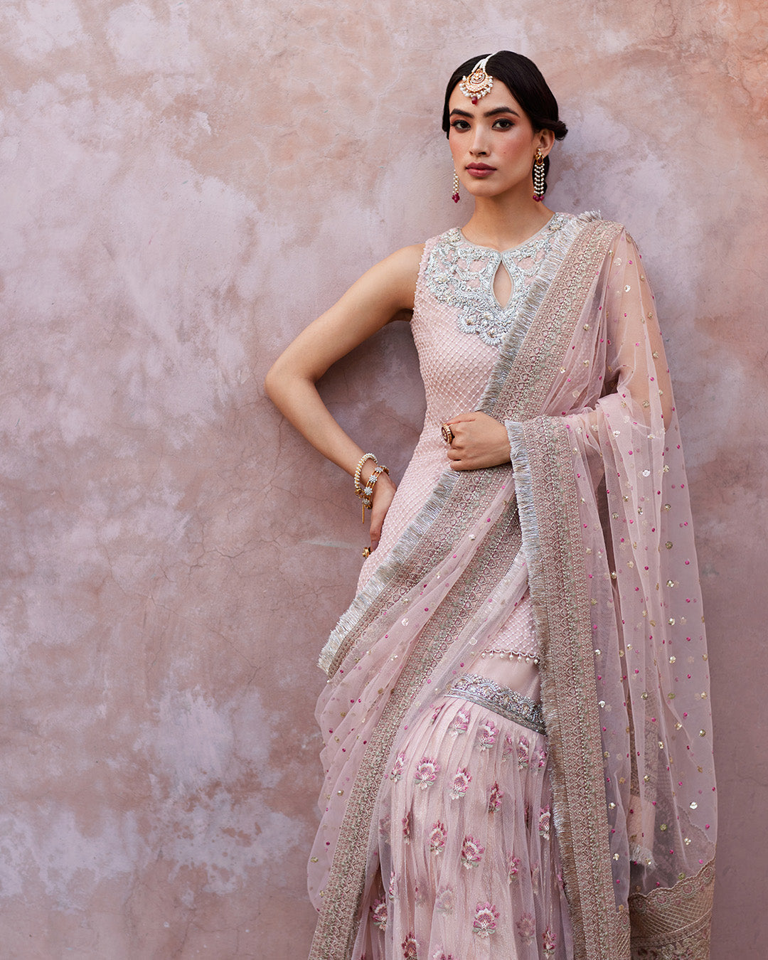 Faiza Saqlain Eilees Style — Mairaz Powder Pink Gharara