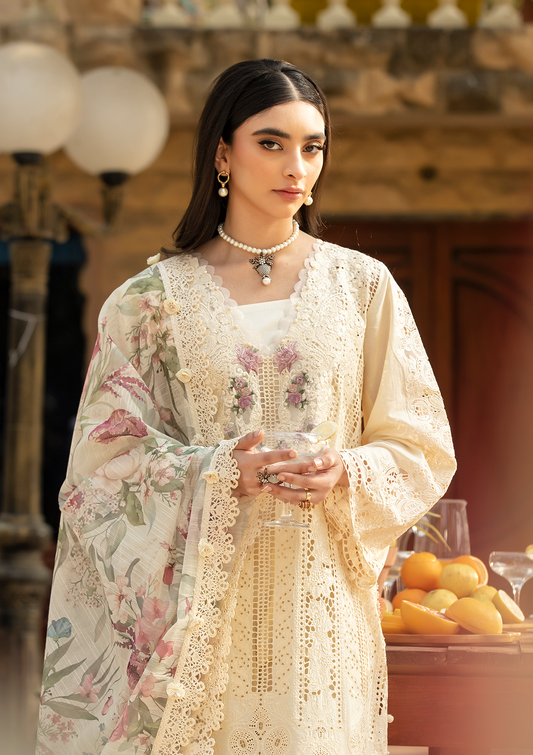 Elaf Premium ELM-11 Kohinoor Style — Mairaz Off White Lawn Suit
