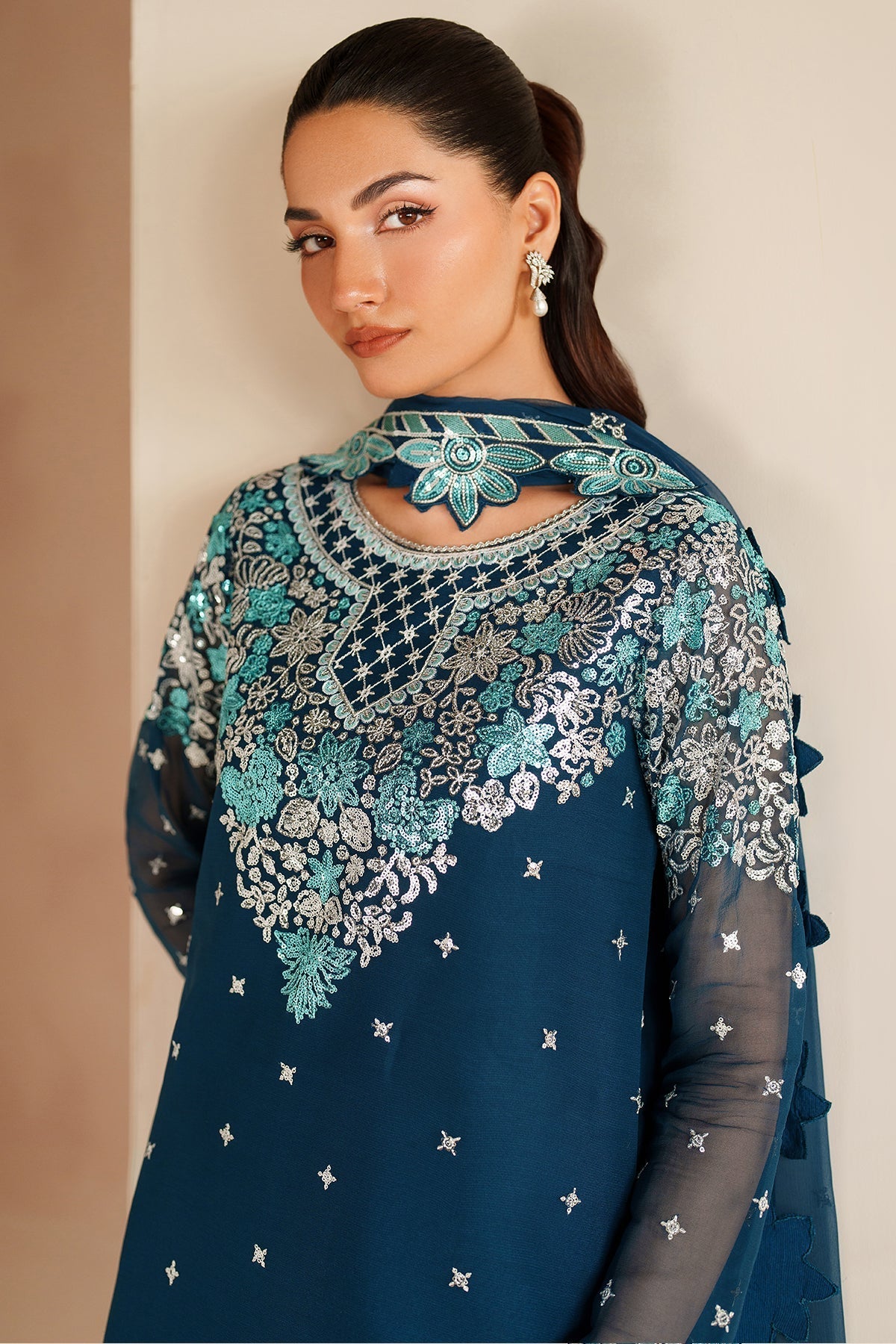 Farasha Cobalt Haze Style — Mairaz Three-Piece Suit