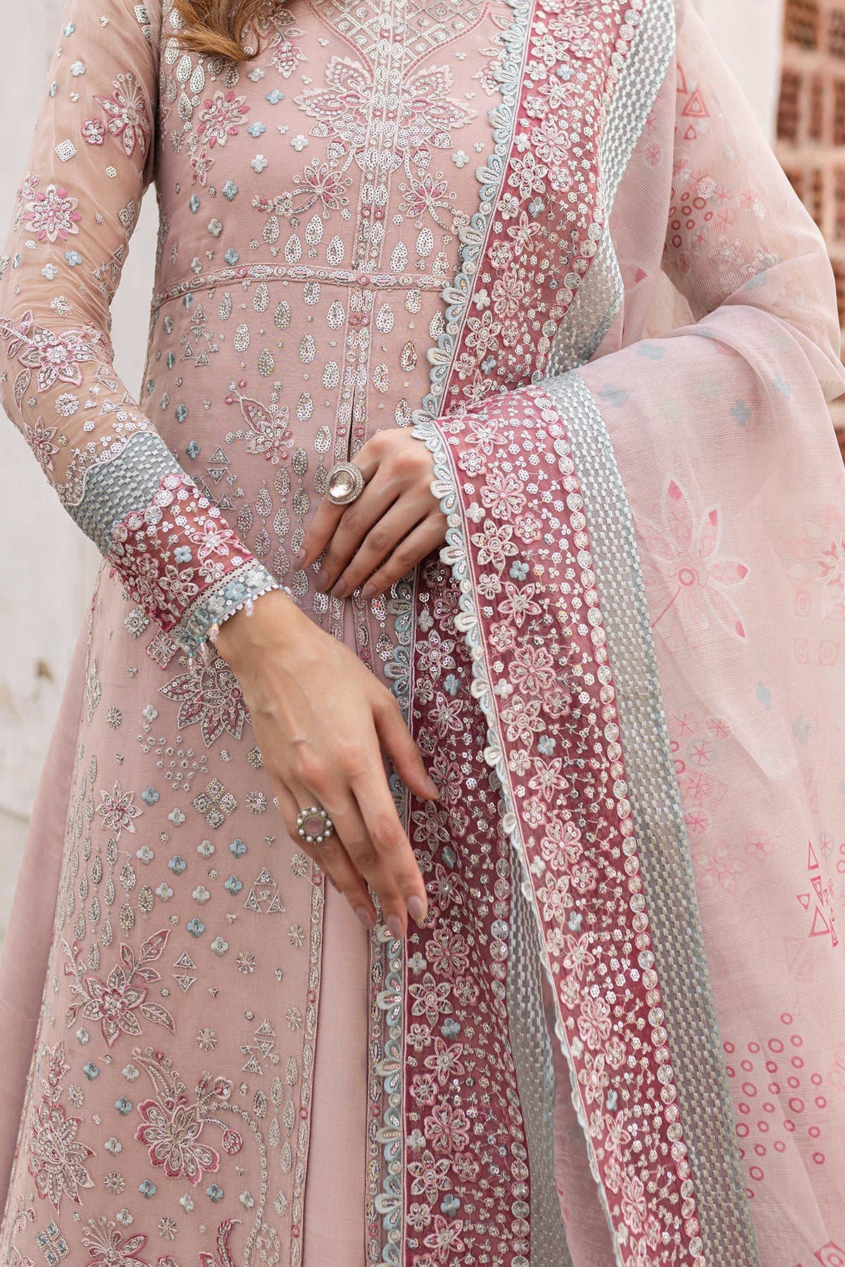 Farasha Satin Rose Style — Mairaz Three-Piece Suit