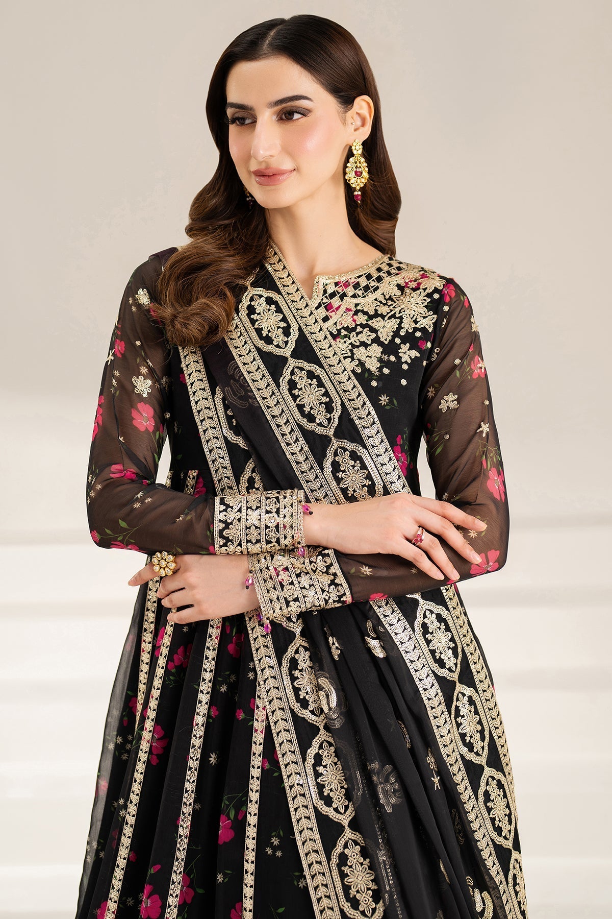 Farasha Fuchsia Night Style — Mairaz Three-Piece Suit