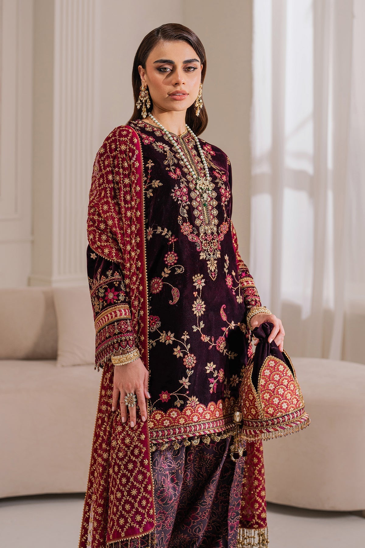 Embroidered Velvet UF-752 Style — Mairaz reproduction, product view 6 of 20