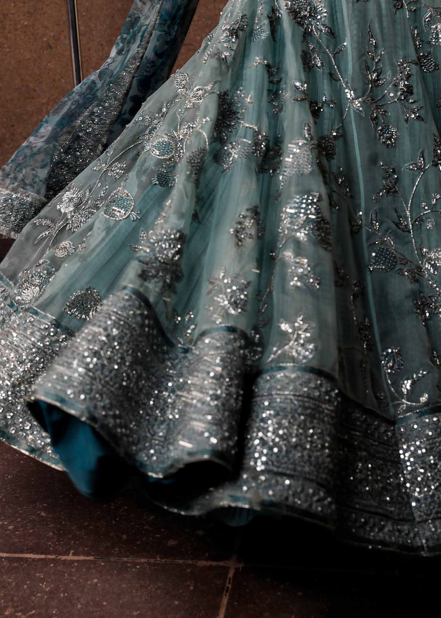 Hussain Rehar Astra style — Mairaz ice blue sharara reference, view 6 of 6