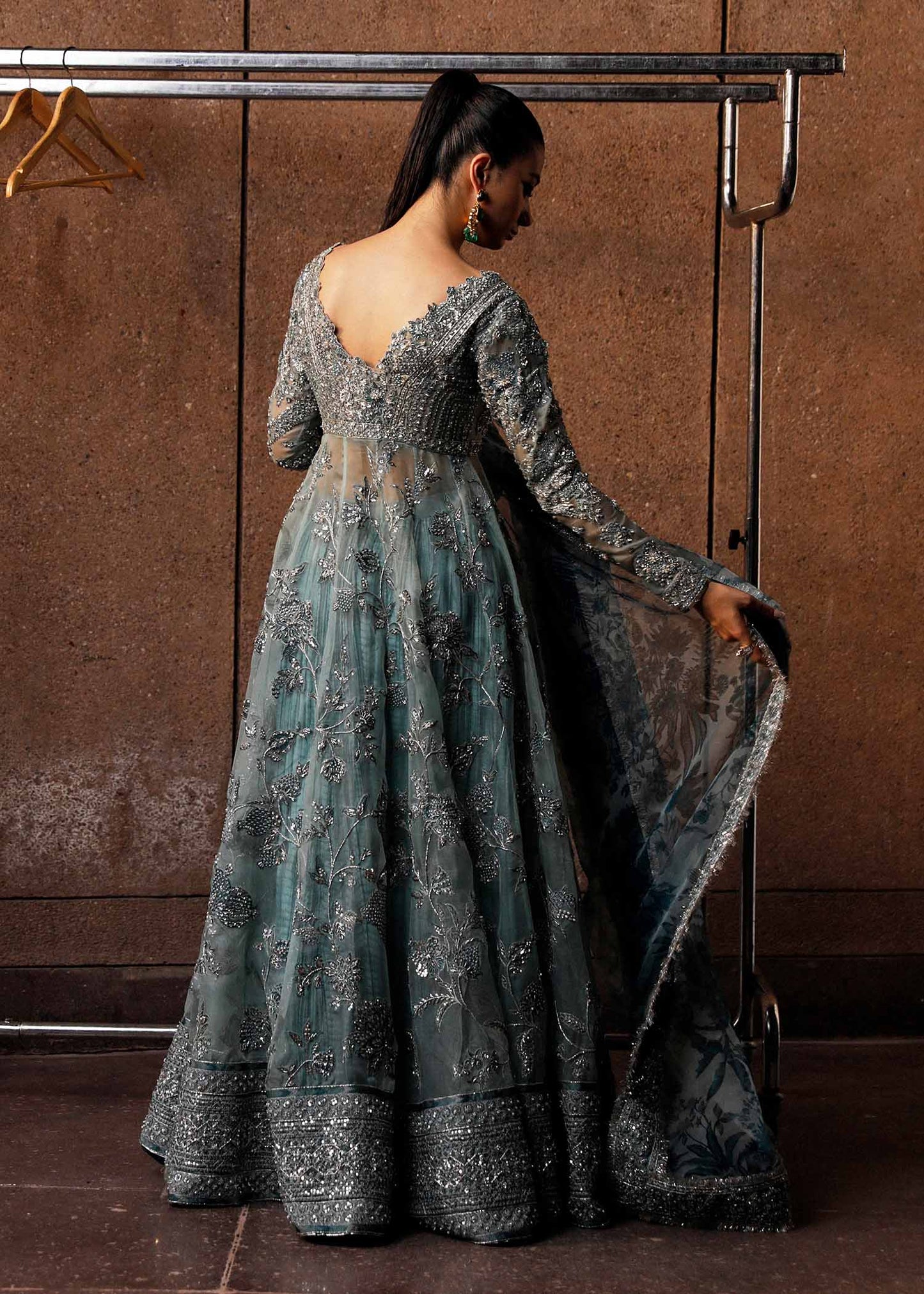 Hussain Rehar Astra style — Mairaz ice blue sharara reference, view 3 of 6