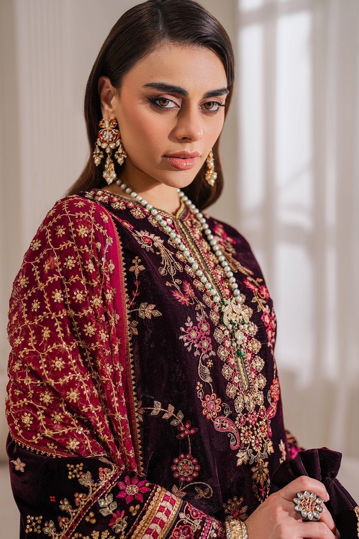 Embroidered Velvet UF-752 Style — Mairaz reproduction, product view 5 of 20
