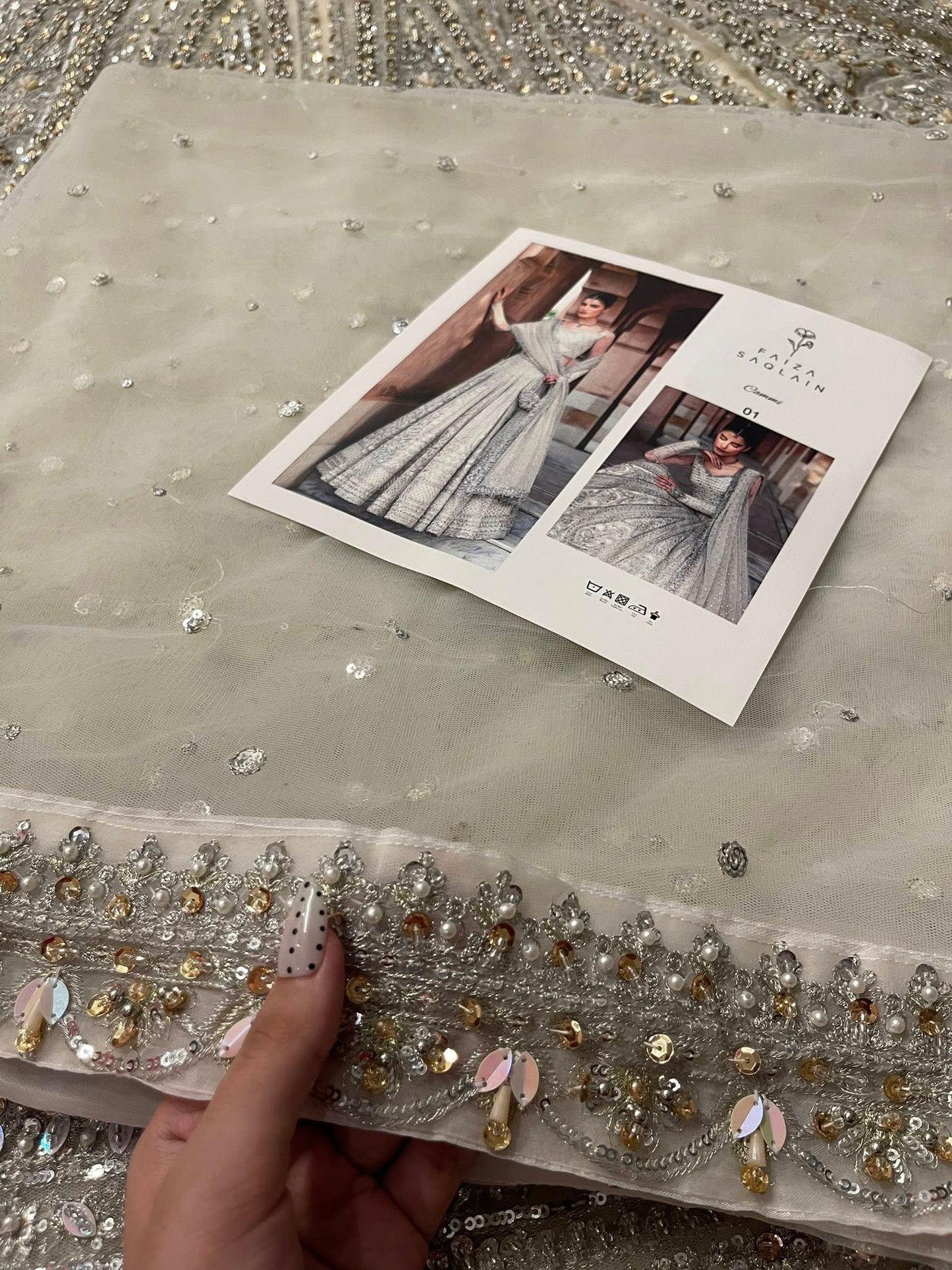Cammi Style — Mairaz White Net Lehenga