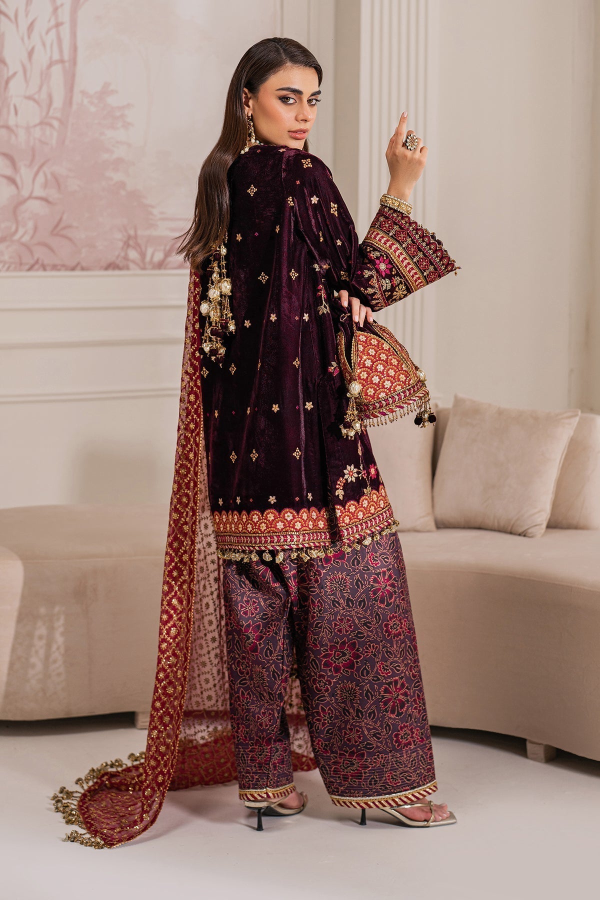 Embroidered Velvet UF-752 Style — Mairaz reproduction, product view 9 of 20