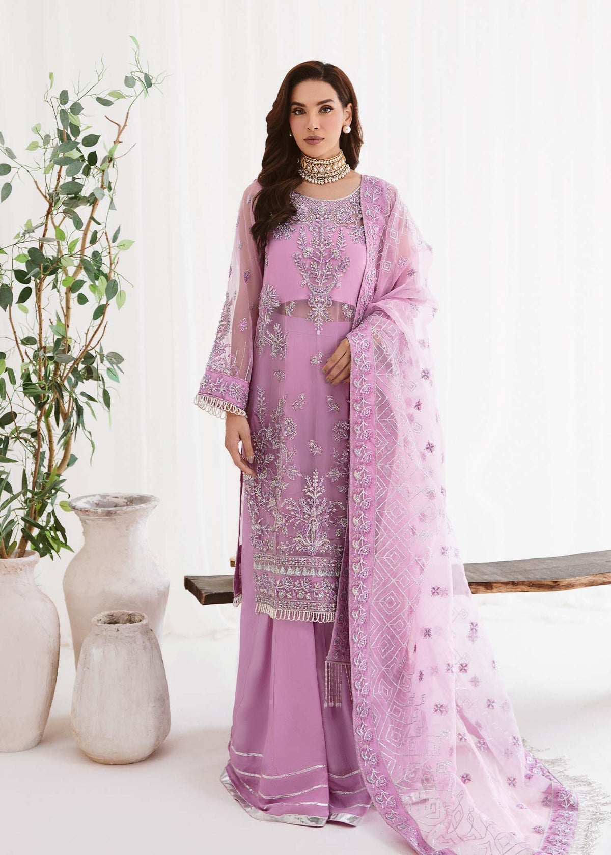 Noorain lilac shirt suit, reference outfit photograph 1 — Made by Mairaz reproduction