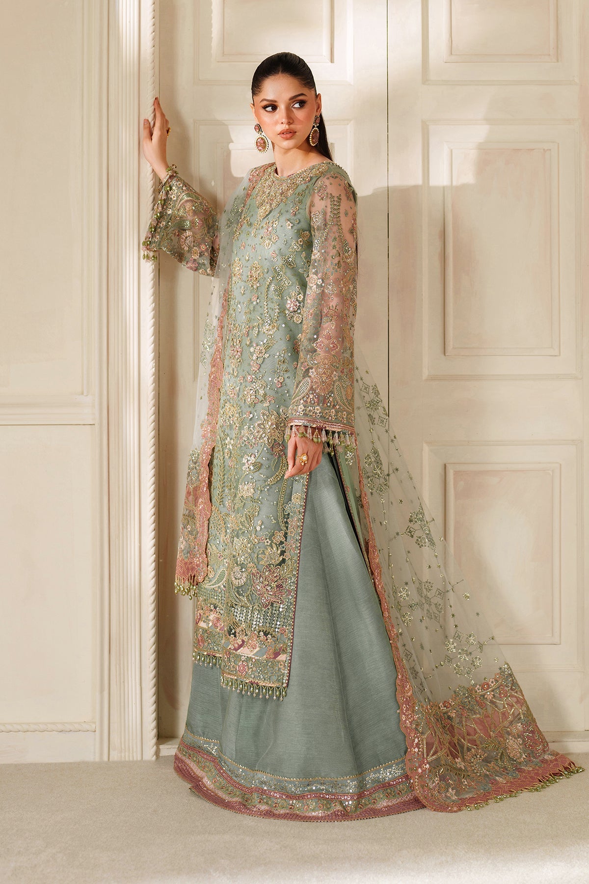 Baroque Chantelle CH14-06 style — Mairaz sage green three-piece suit reference, view 1 of 8