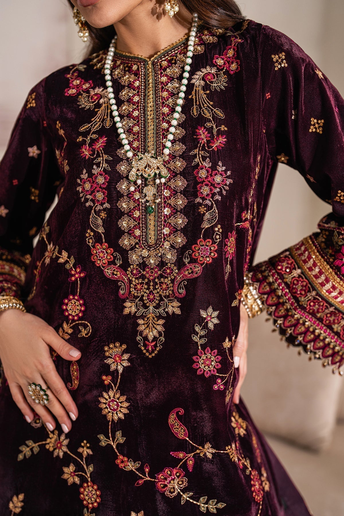 Embroidered Velvet UF-752 Style — Mairaz reproduction, product view 11 of 20