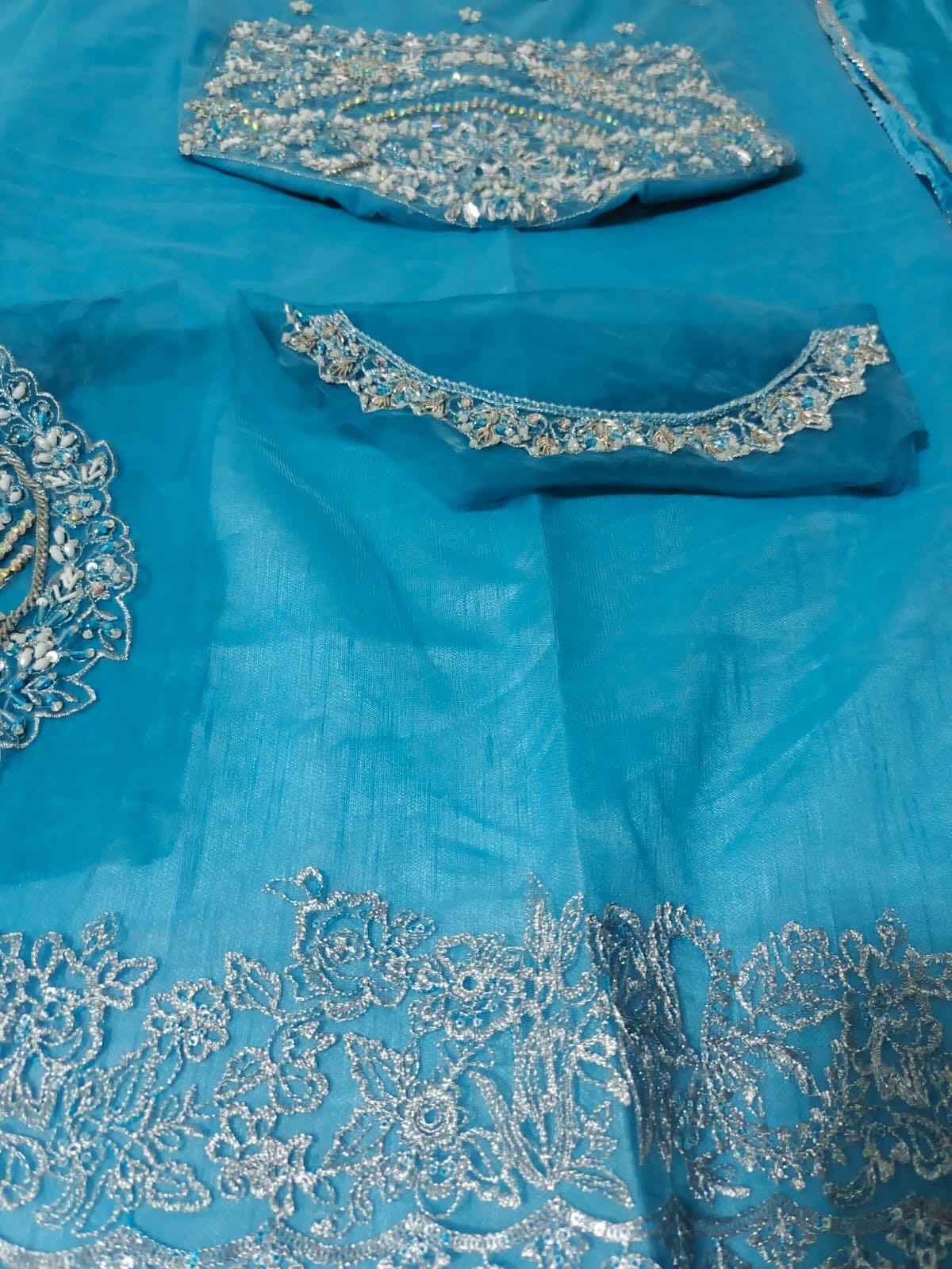 Sara Rohale Asghar Zumrud Ayin Style — Mairaz Turquoise Green Saree