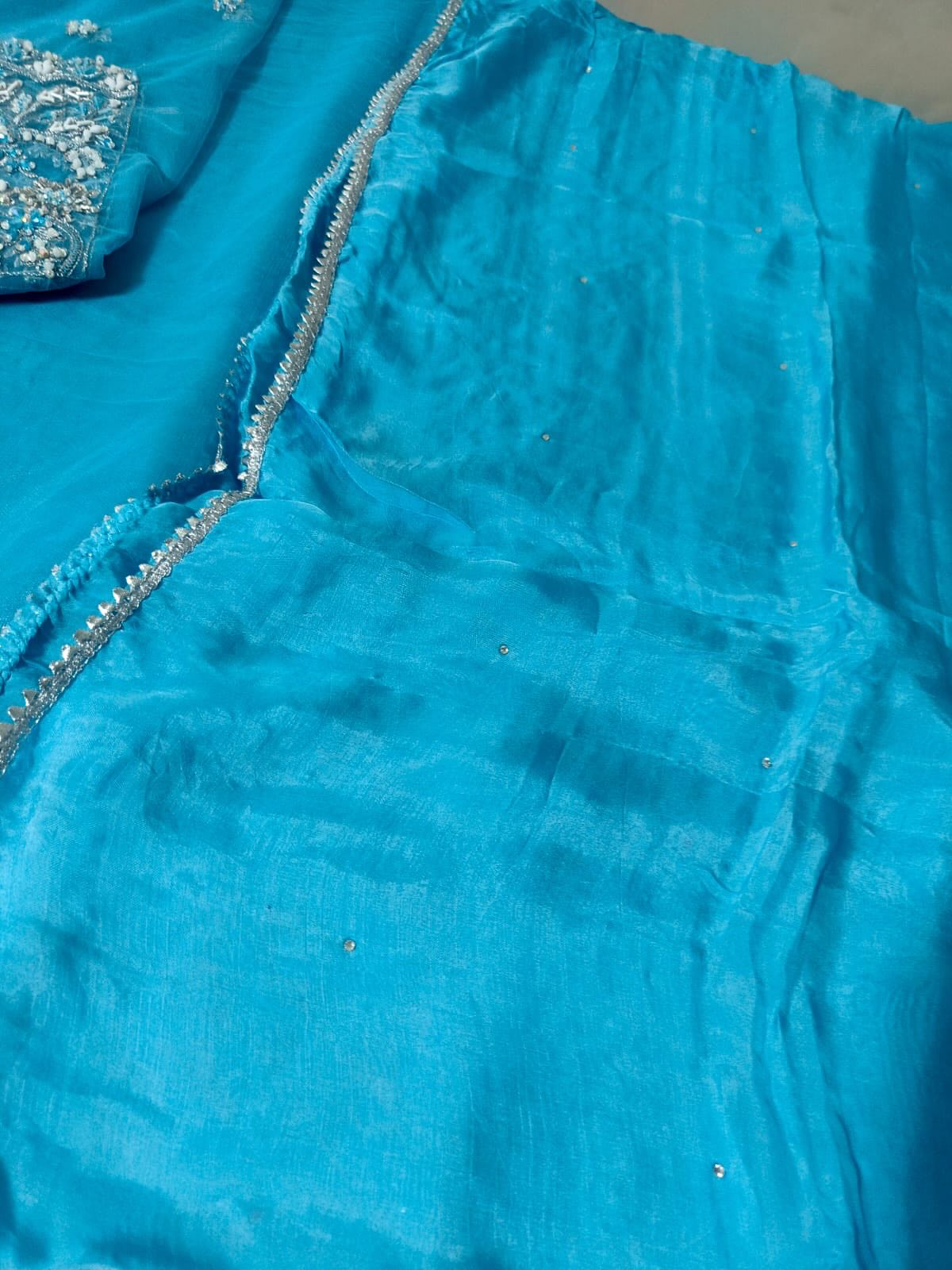 Sara Rohale Asghar Zumrud Ayin Style — Mairaz Turquoise Green Saree
