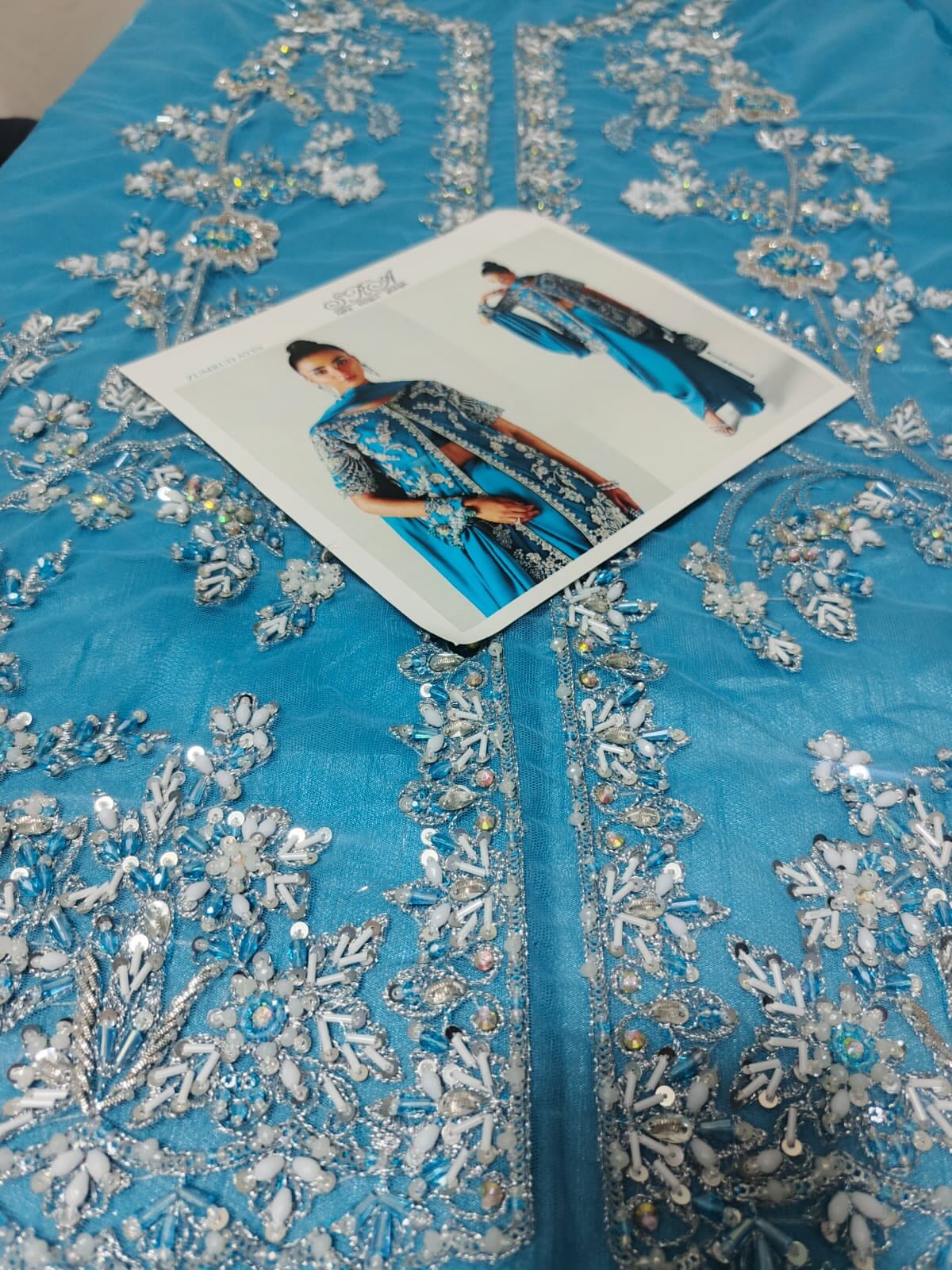 Sara Rohale Asghar Zumrud Ayin Style — Mairaz Turquoise Green Saree
