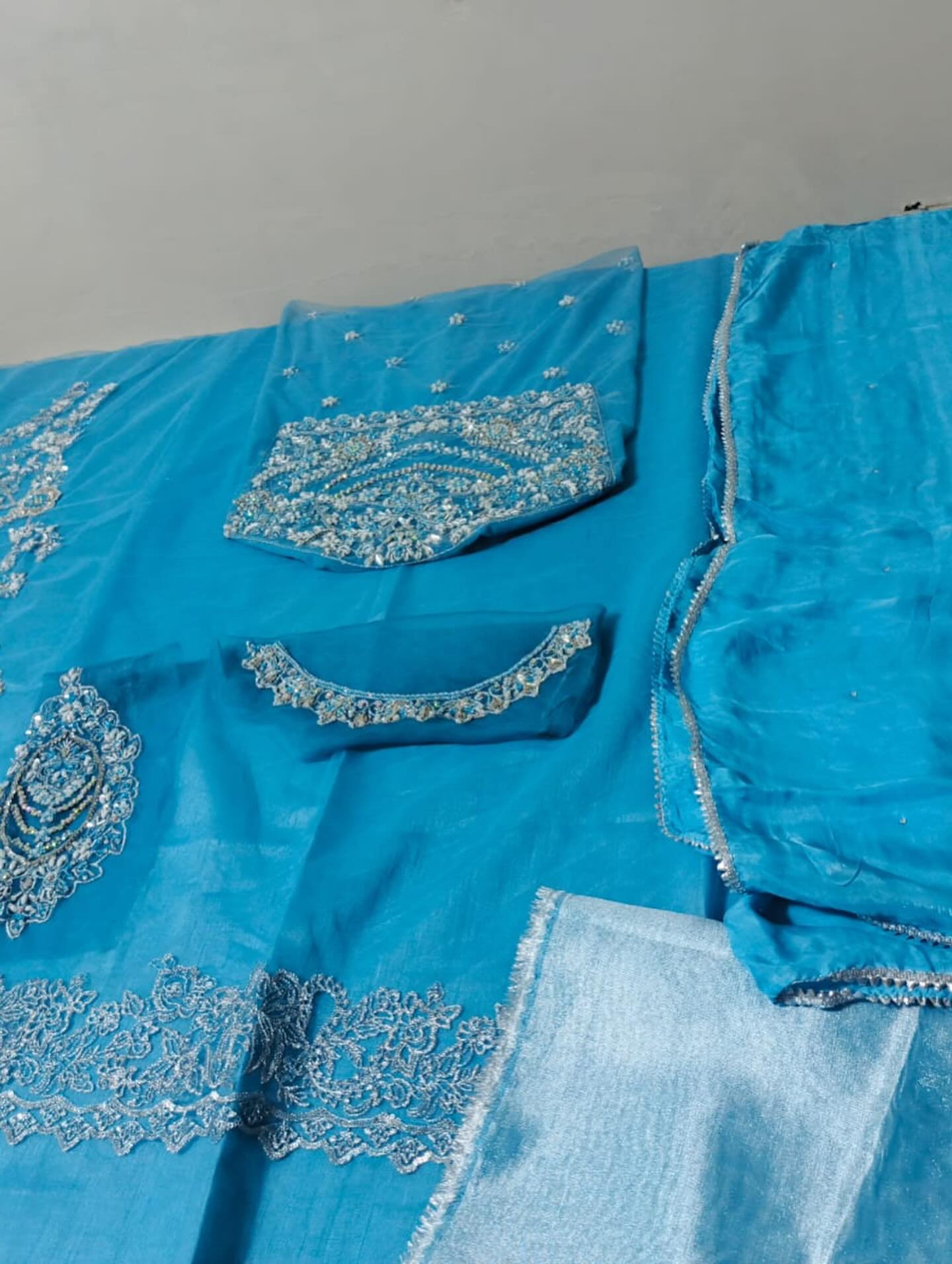 Sara Rohale Asghar Zumrud Ayin Style — Mairaz Turquoise Green Saree