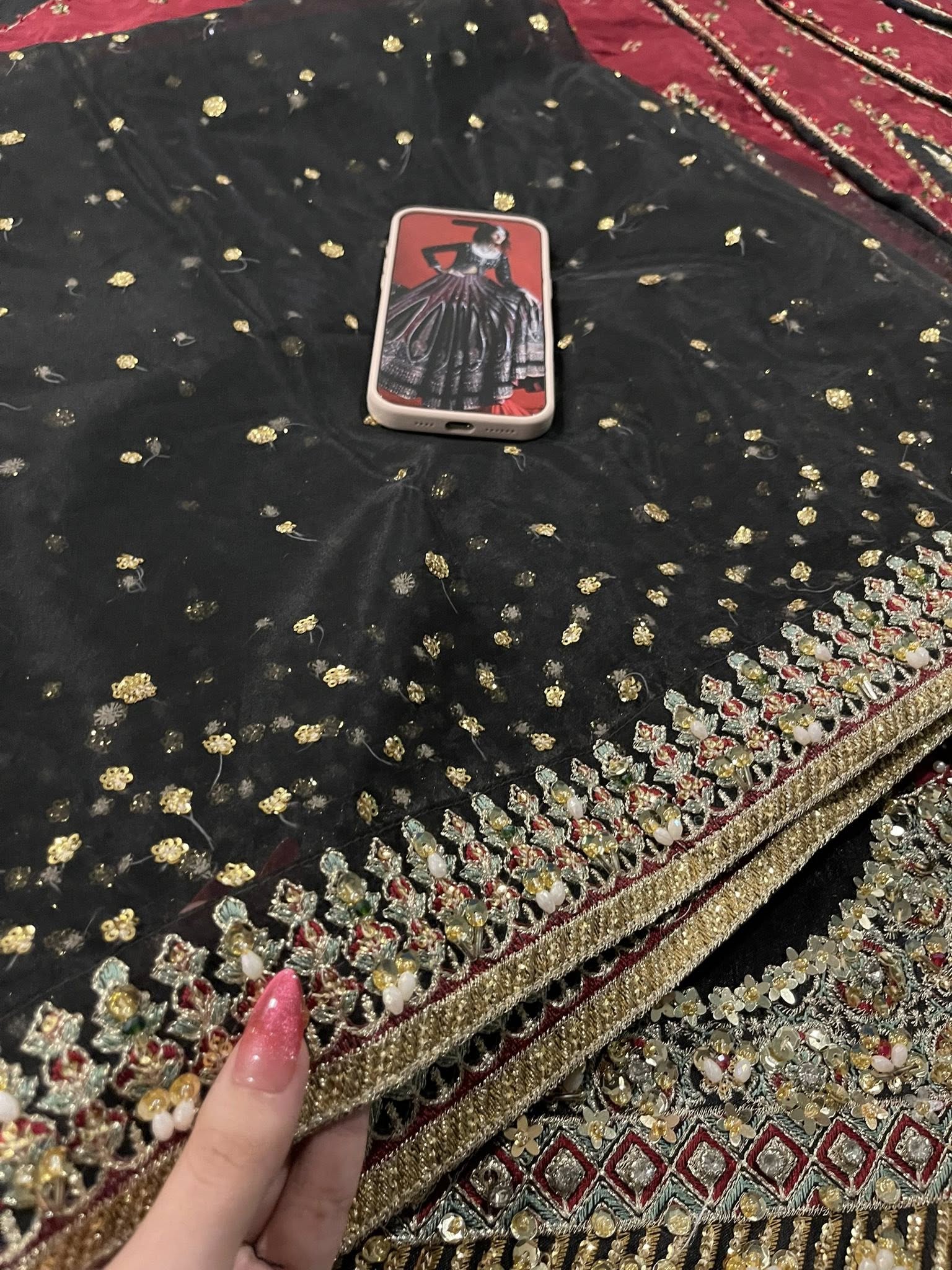 Republic Dil Raas Style — Mairaz Black & Maroon Sharara