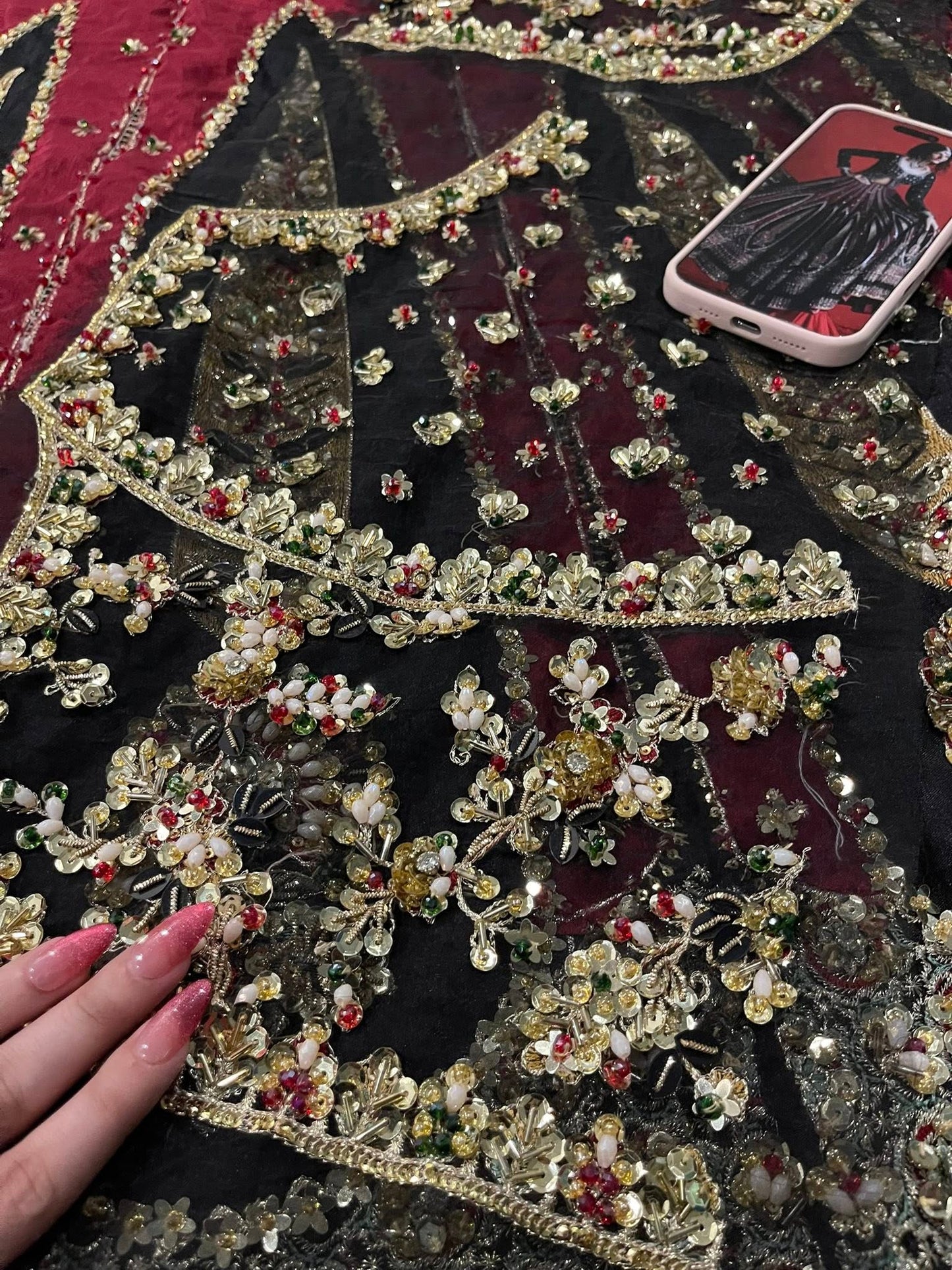 Republic Dil Raas Style — Mairaz Black & Maroon Sharara