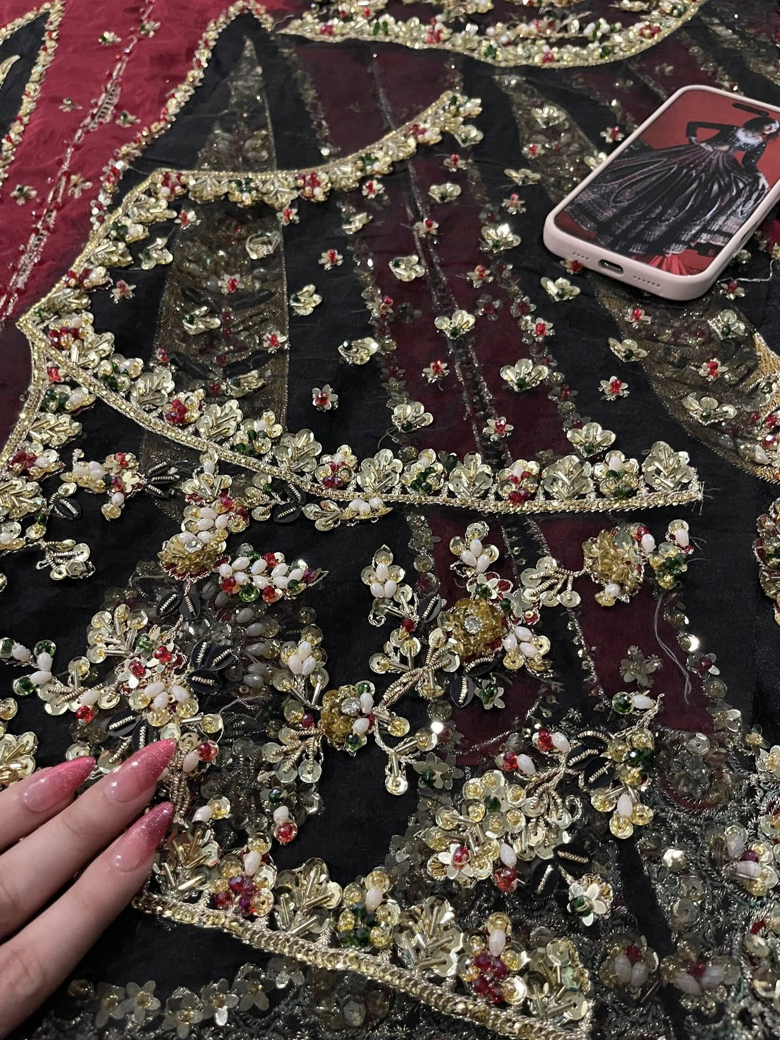Republic Dil Raas Style — Mairaz Black & Maroon Sharara