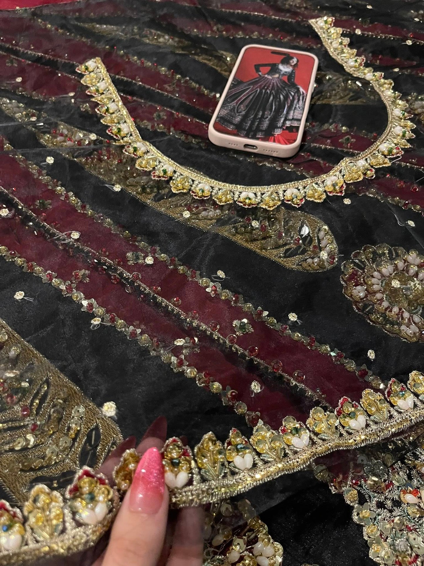 Republic Dil Raas Style — Mairaz Black & Maroon Sharara