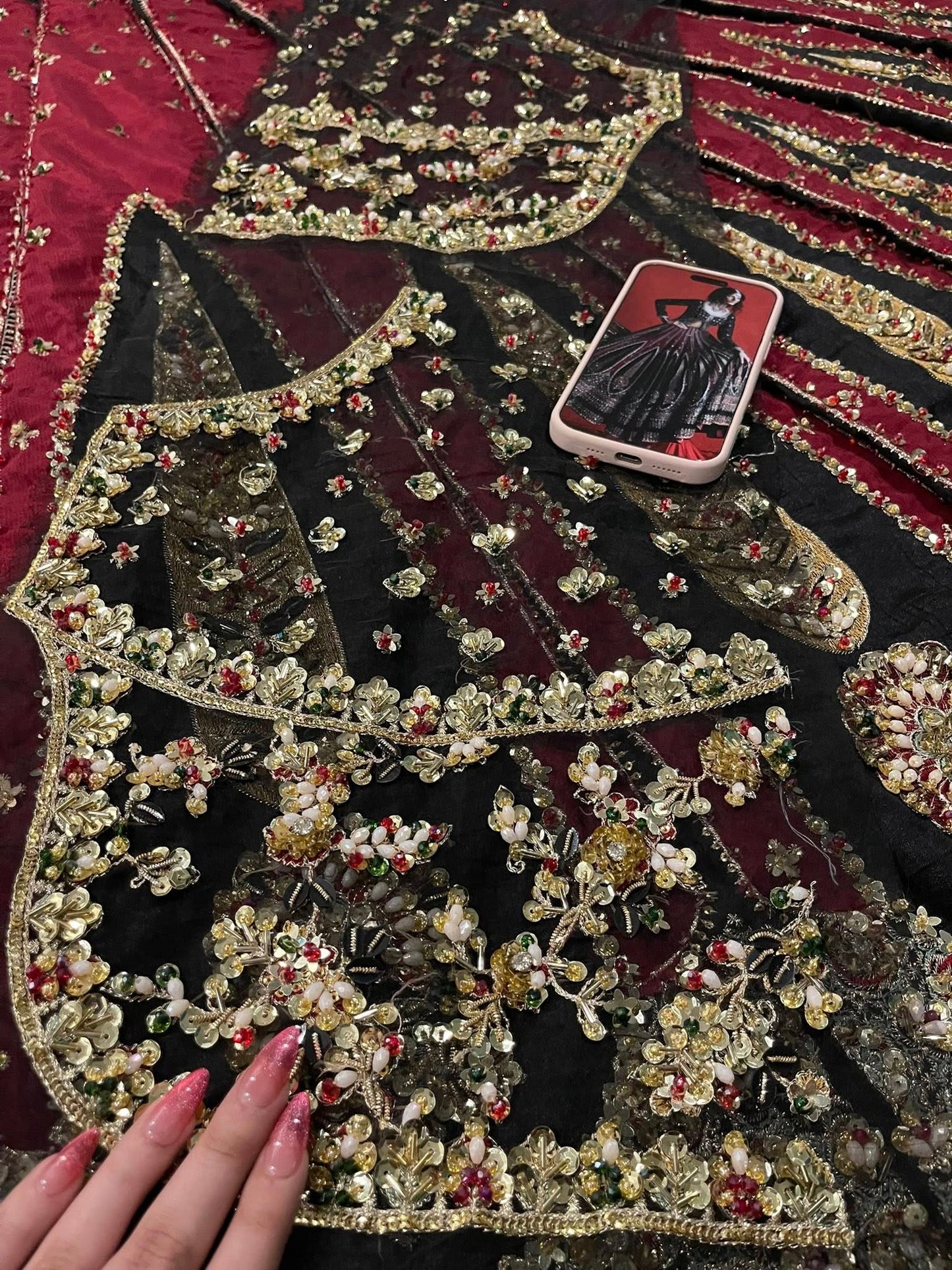 Republic Dil Raas Style — Mairaz Black & Maroon Sharara
