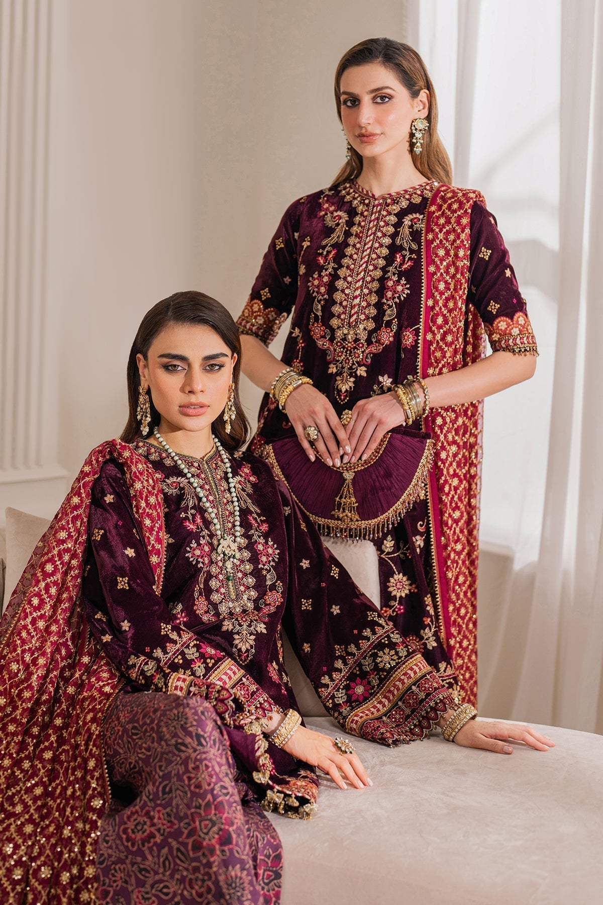 Embroidered Velvet UF-752 Style — Mairaz reproduction, product view 2 of 20