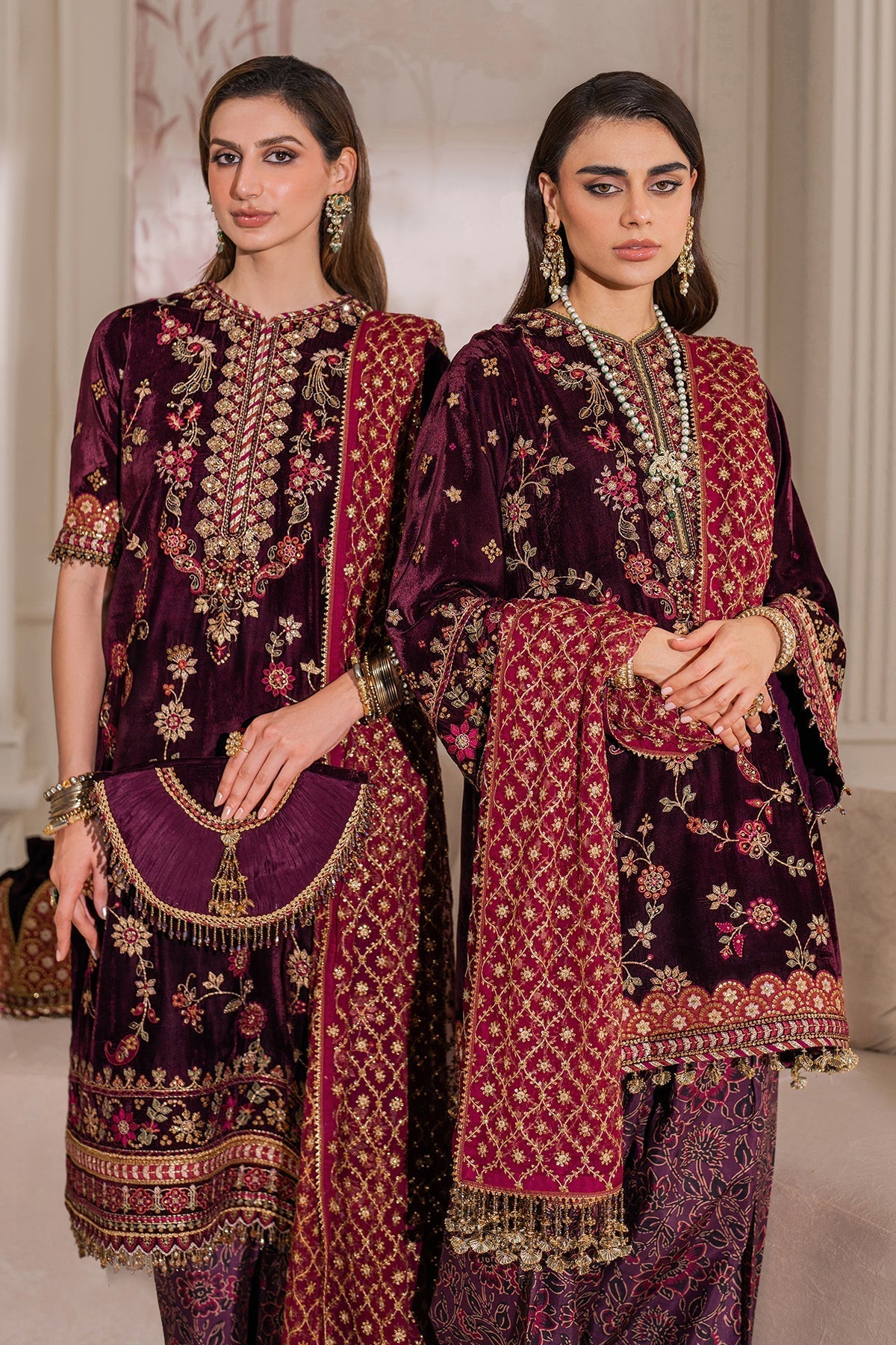 Embroidered Velvet UF-752 Style — Mairaz reproduction, product view 1 of 20