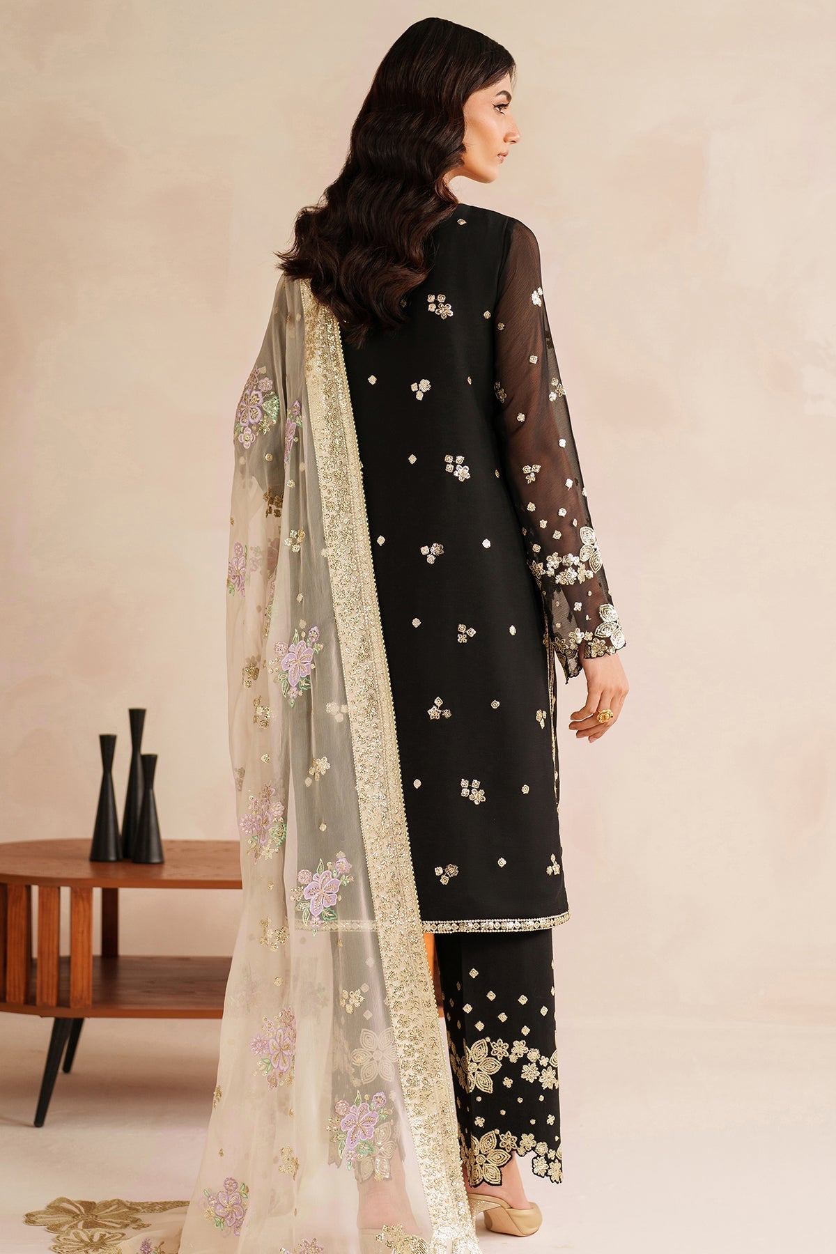 Farasha Gold Shadow Style — Mairaz Three-Piece Suit