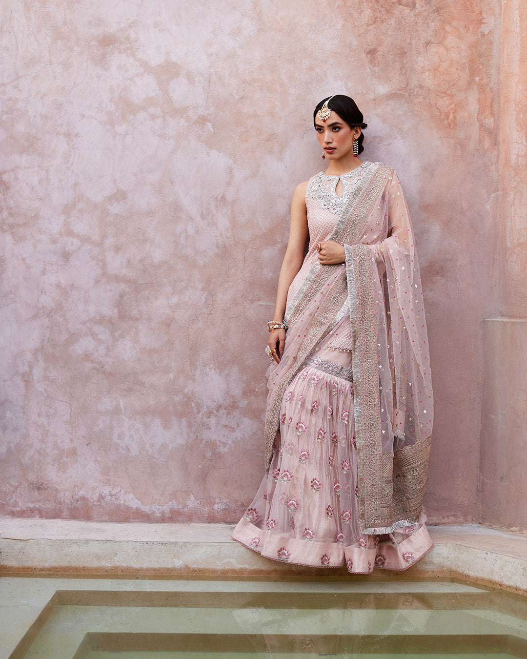 Faiza Saqlain Eilees Style — Mairaz Powder Pink Gharara