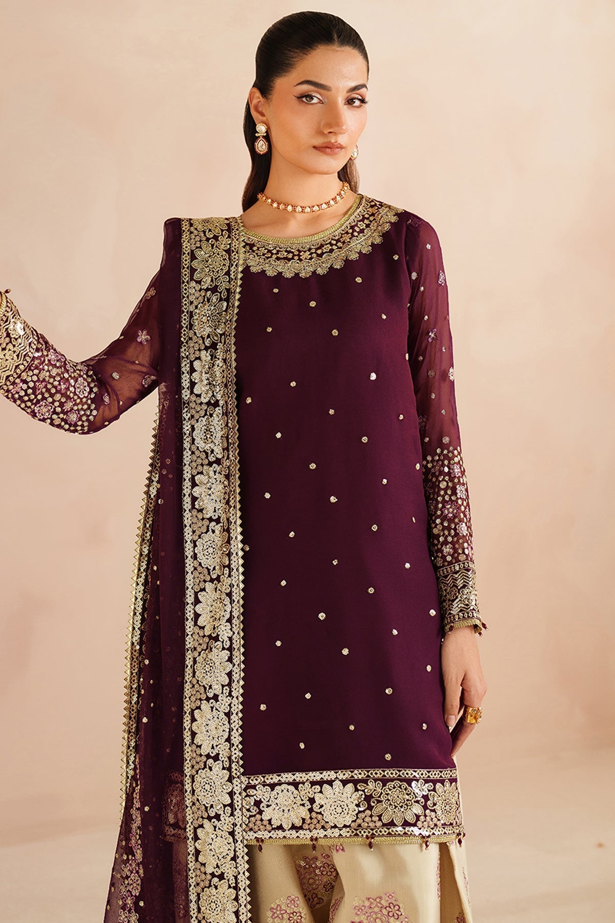Farasha Maple Glow Style — Mairaz Three-Piece Suit