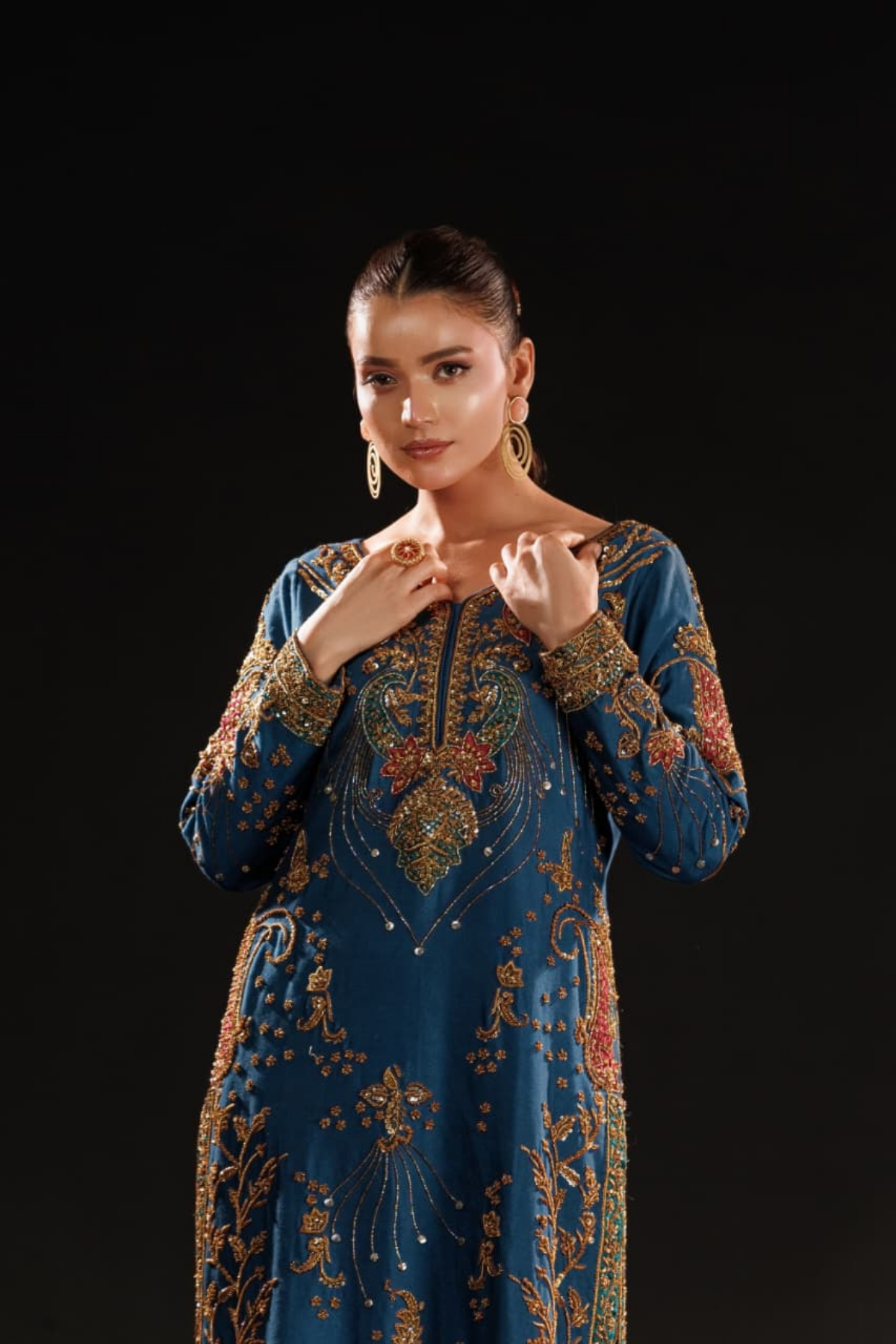 Usama Silk Azure Dynasty style — Mairaz azure blue reference, view 6 of 10