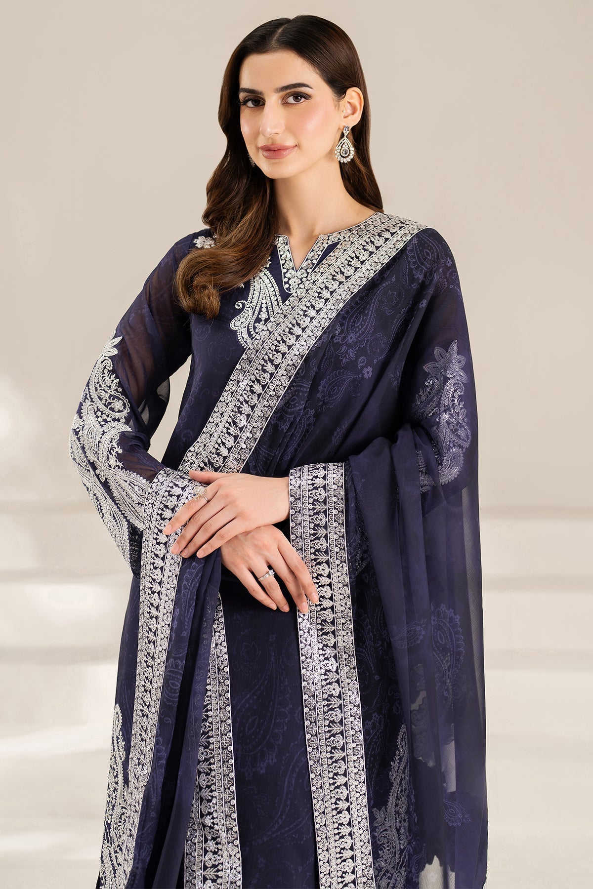 Farasha Blue Dazzle Style — Mairaz Blue Three-Piece Suit