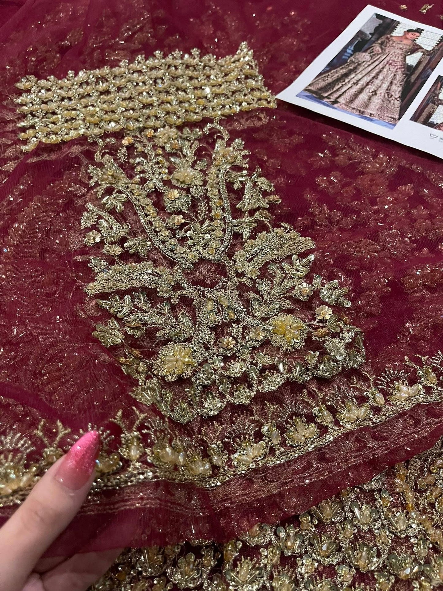 Faiza Saqlain Ayana Style — Mairaz Maroon Lehenga