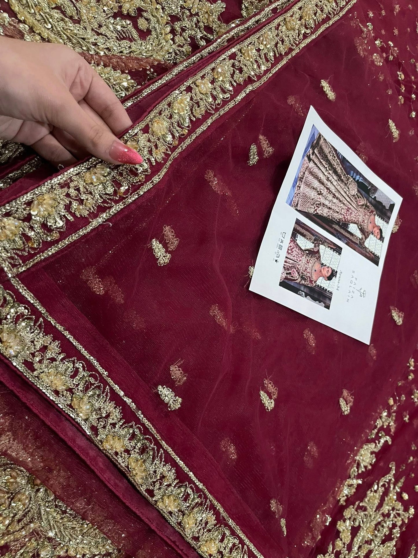 Faiza Saqlain Ayana Style — Mairaz Maroon Lehenga