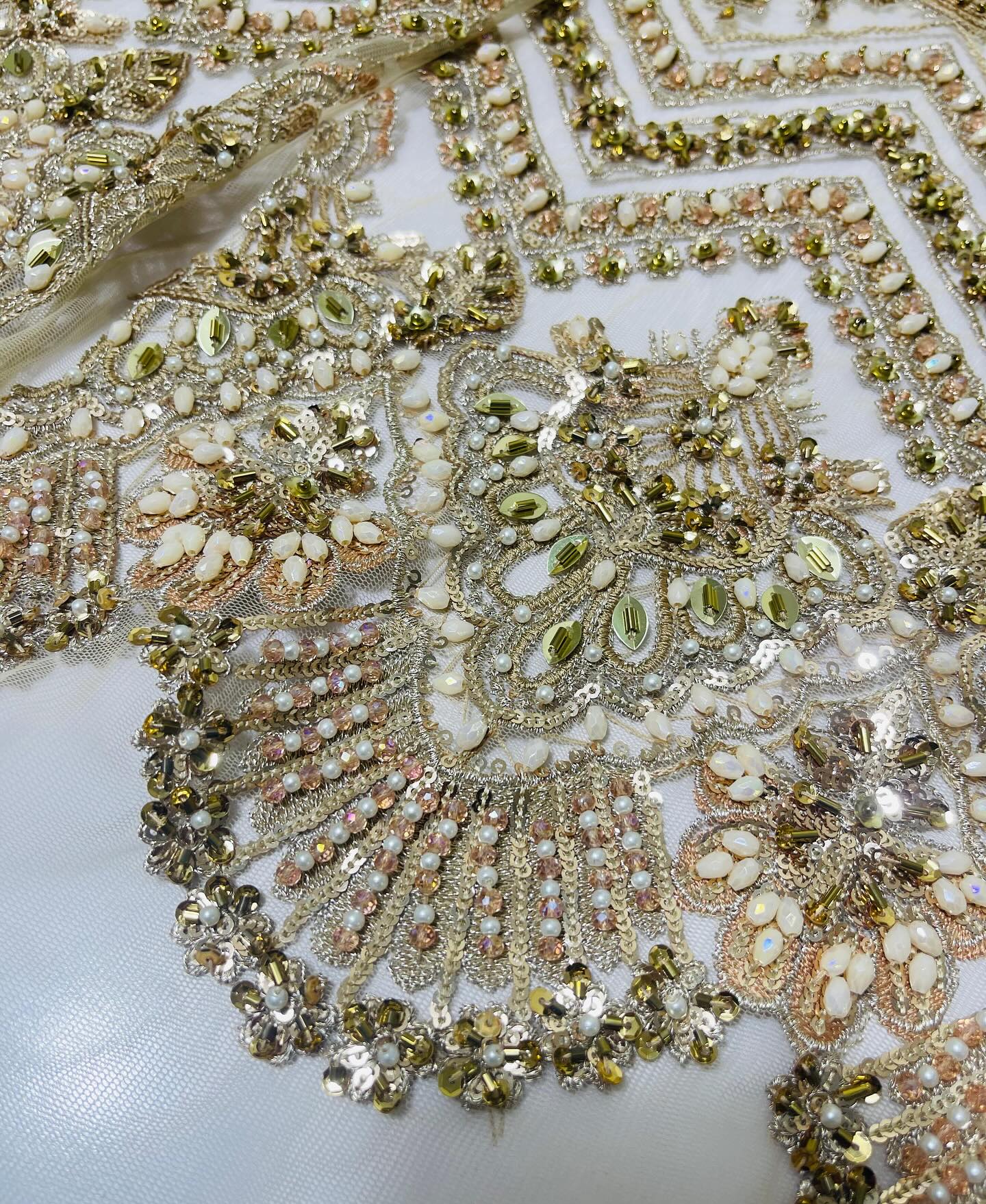 Maria B Azureh Style — Mairaz Champagne Gold Lehenga
