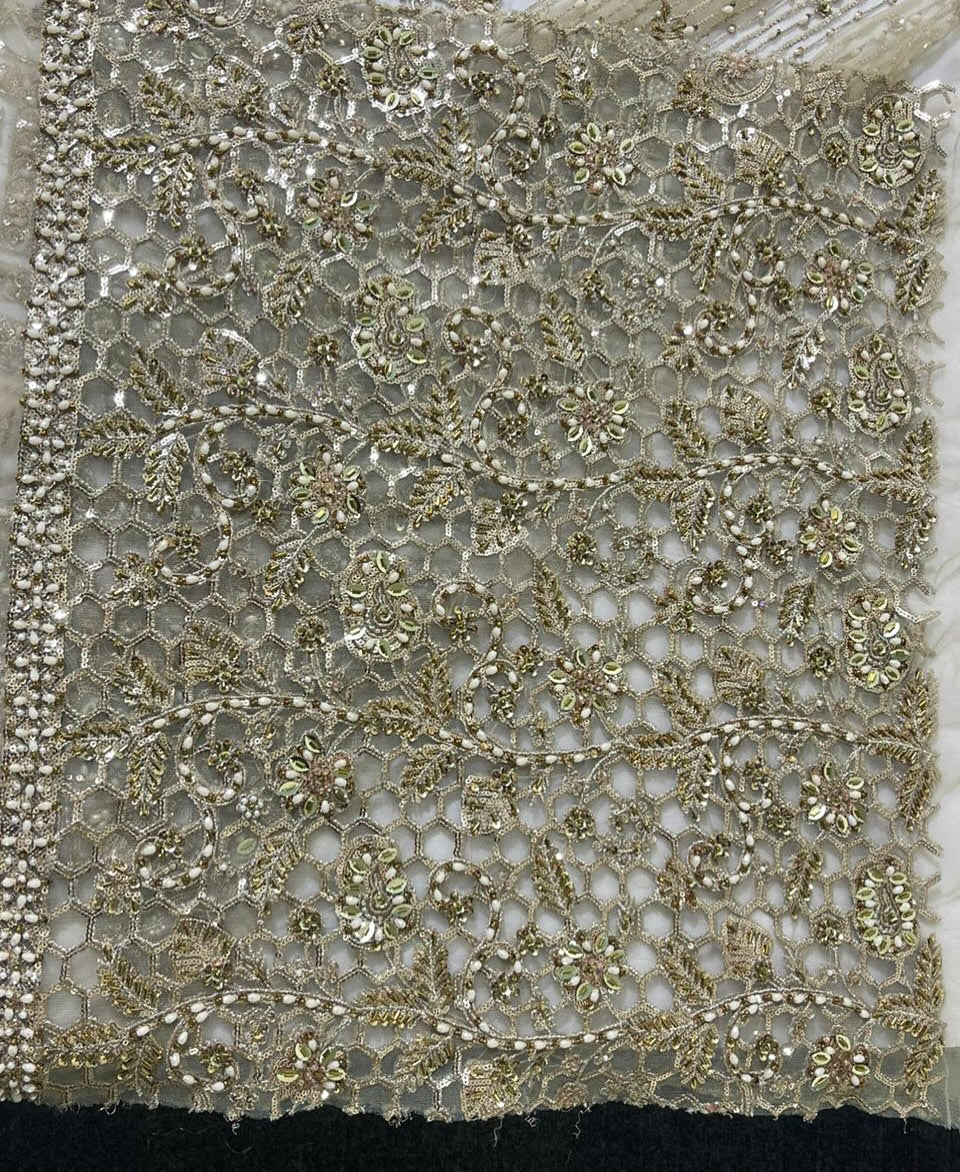 Maria B Azureh Style — Mairaz Champagne Gold Lehenga