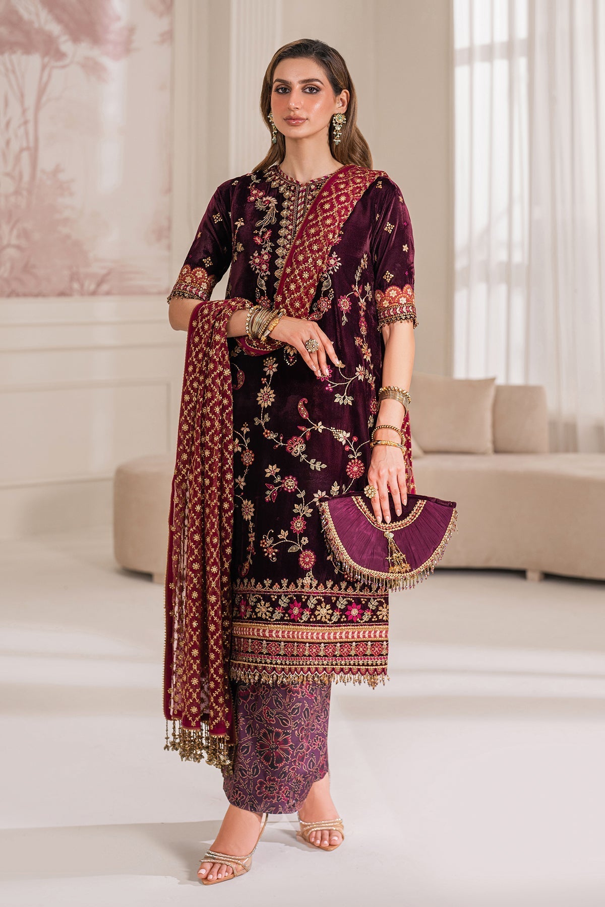 Embroidered Velvet UF-752 Style — Mairaz reproduction, product view 18 of 20