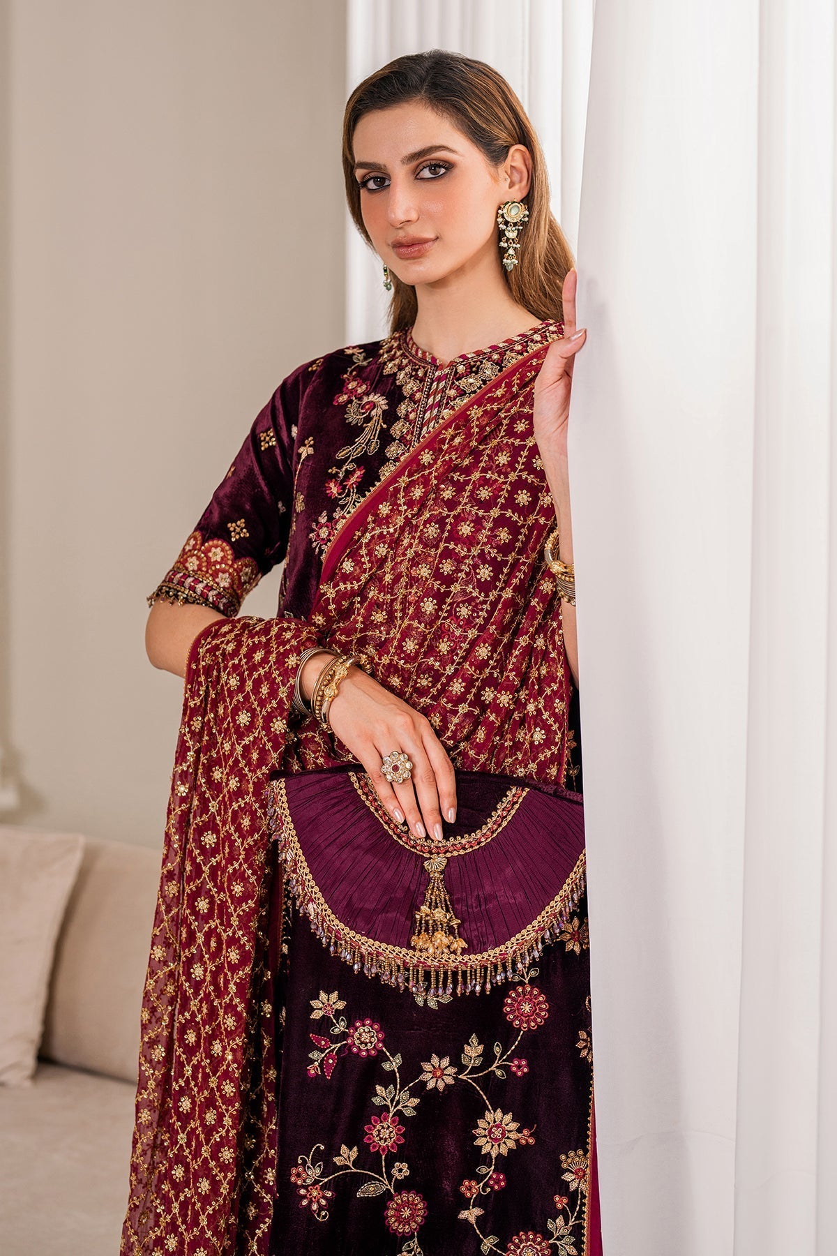 Embroidered Velvet UF-752 Style — Mairaz reproduction, product view 20 of 20