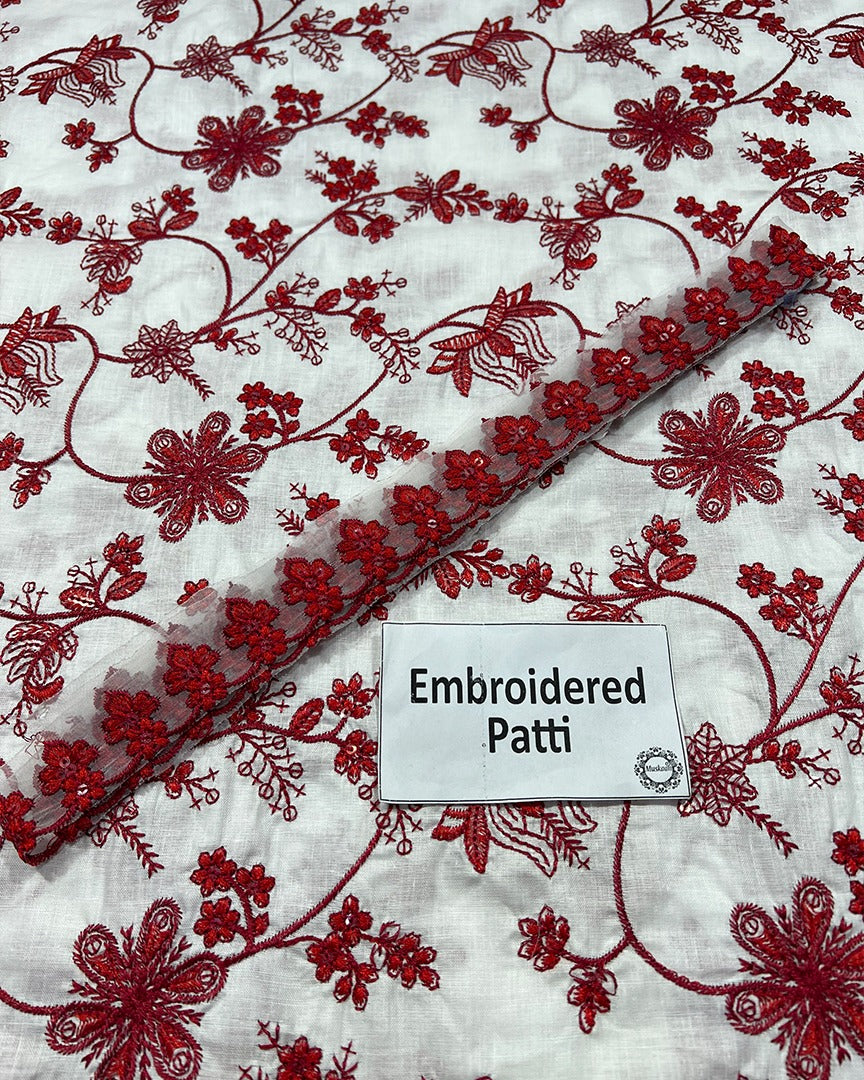 Faiza Saqlain Jehona Style — Mairaz White & Red Lawn Suit