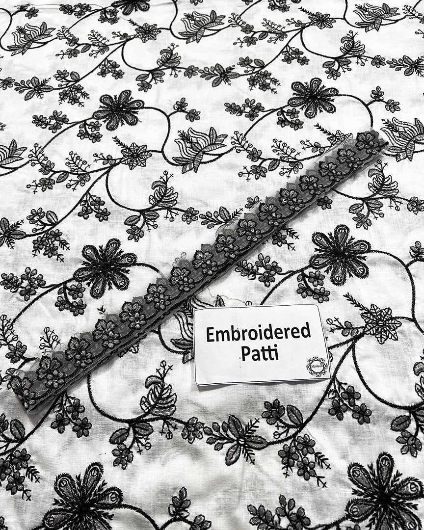 Faiza Saqlain Jehona Style — Mairaz White & Black Lawn Suit